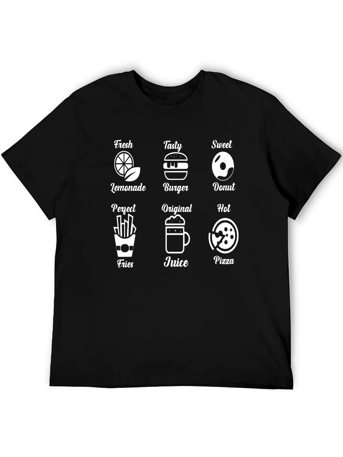 Mens Black Food Icon T-Shirt