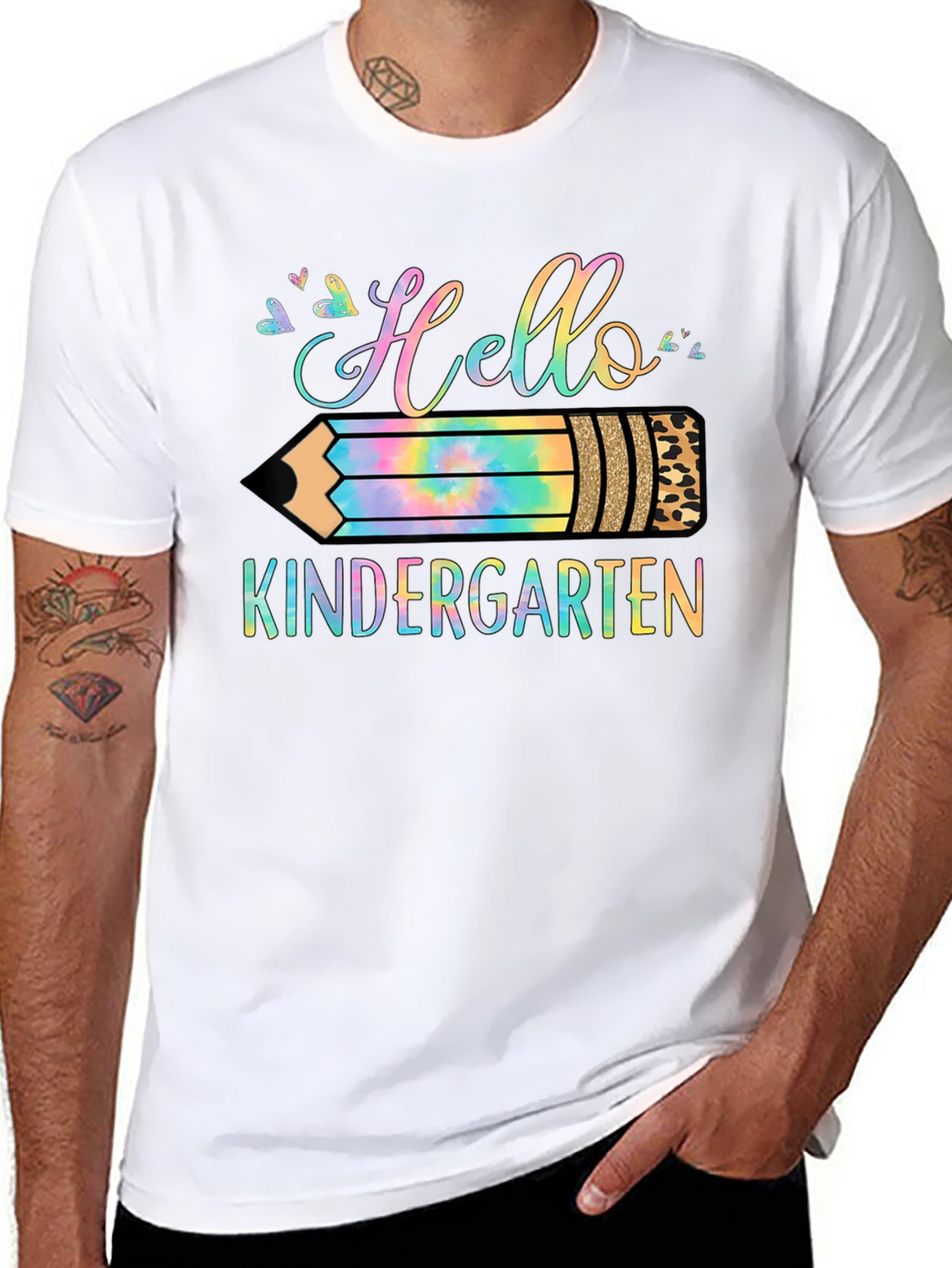 Hello Kindergarten T-Shirt - Back to School Pencil Design