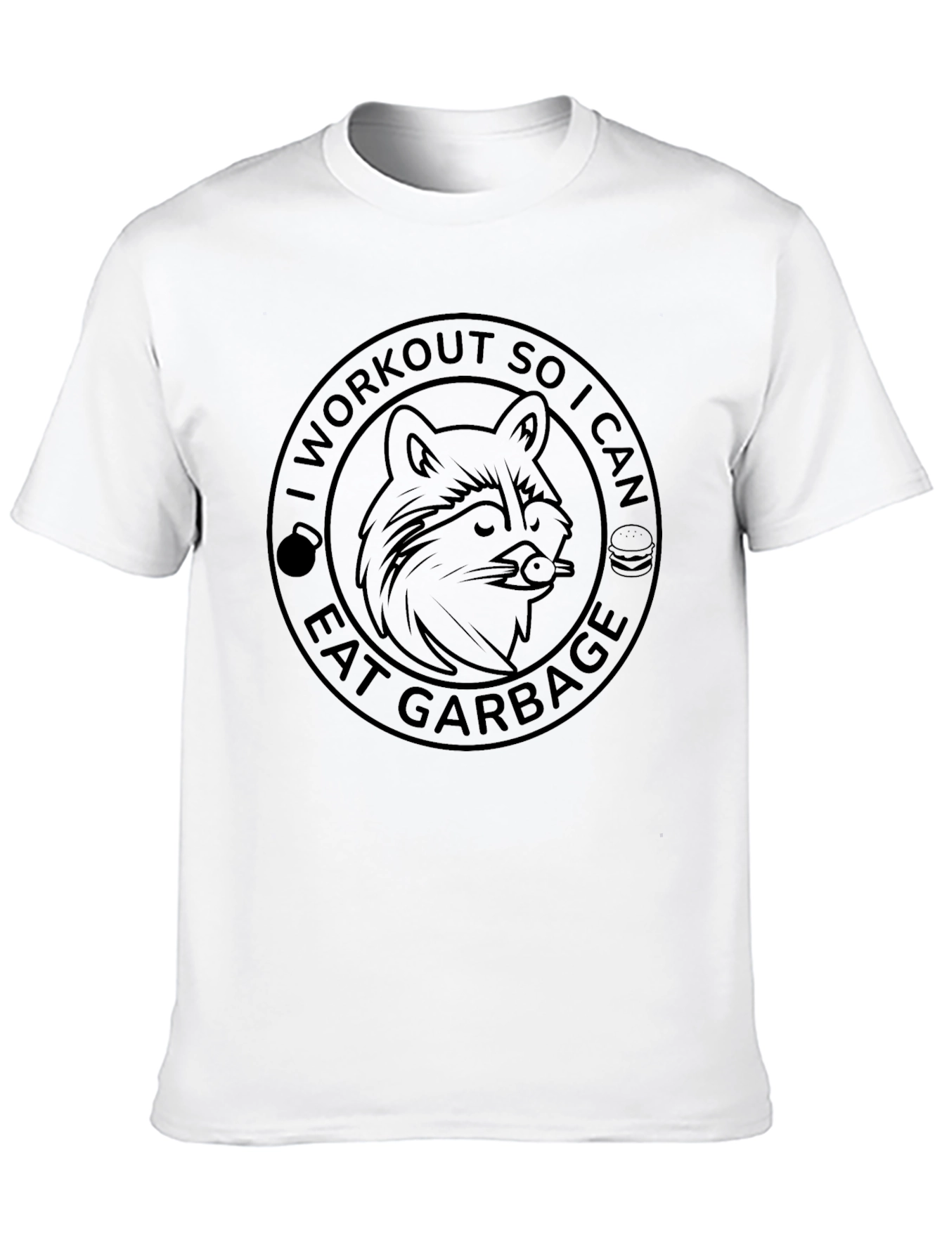Workout To Eat Garbage Raccoon Graphic Tee