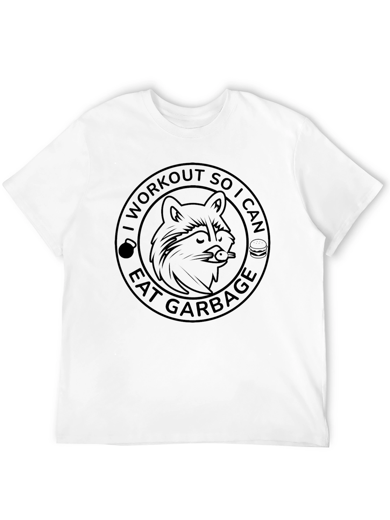Workout To Eat Garbage Raccoon Graphic Tee