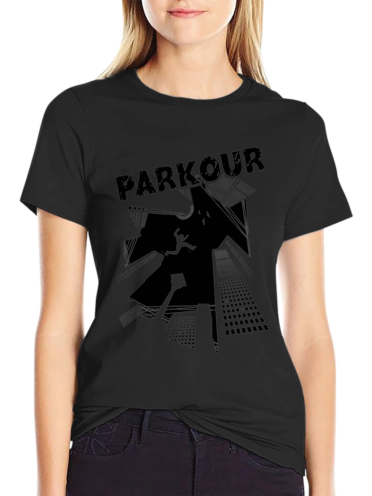 Parkour Graphic Tee - Black Streetwear T-Shirt