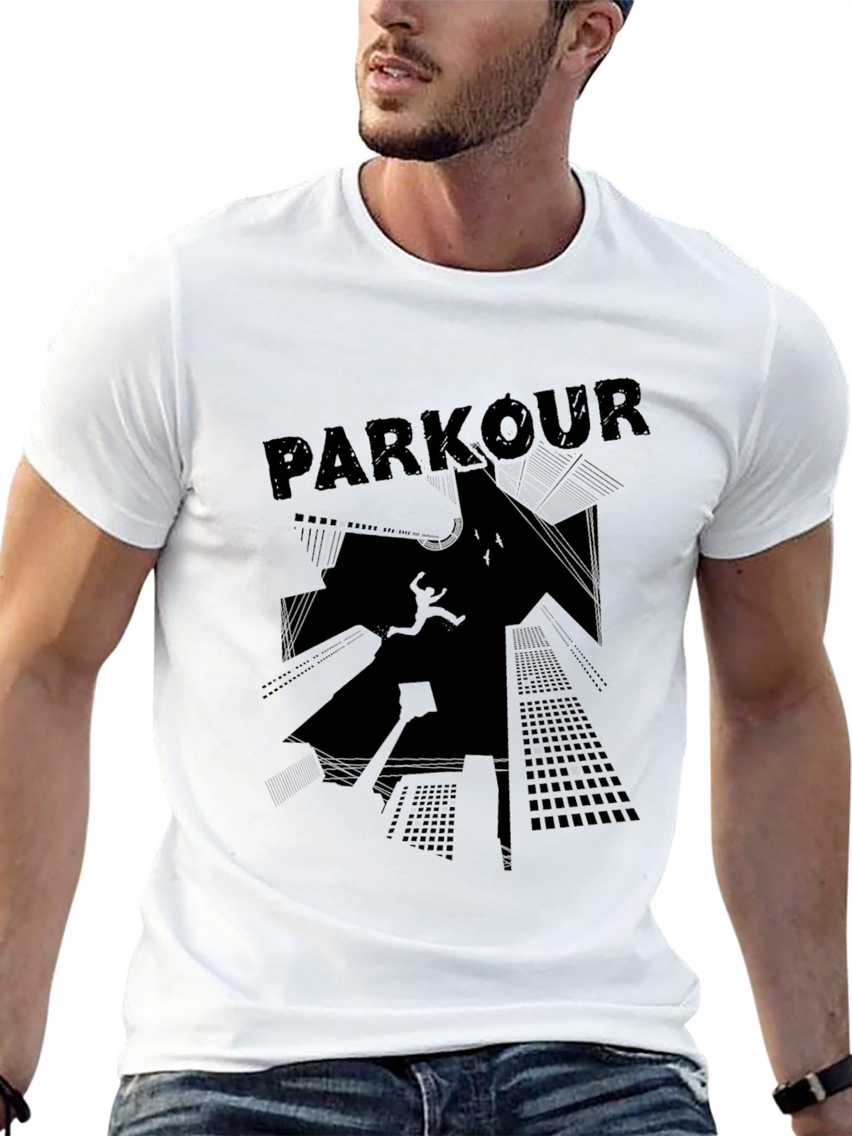 Parkour Graphic Tee - Black Streetwear T-Shirt