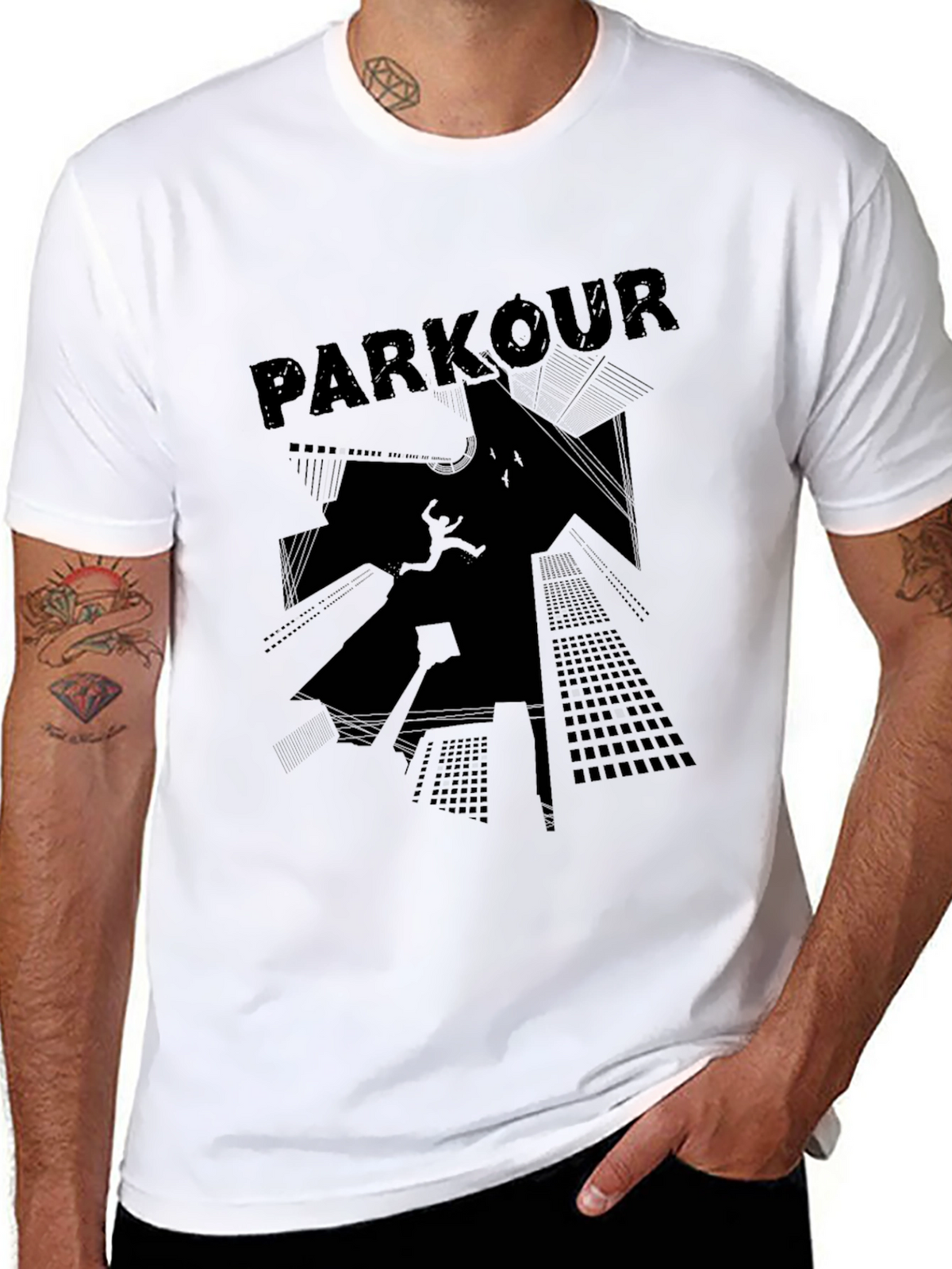 Parkour Graphic Tee - Black Streetwear T-Shirt