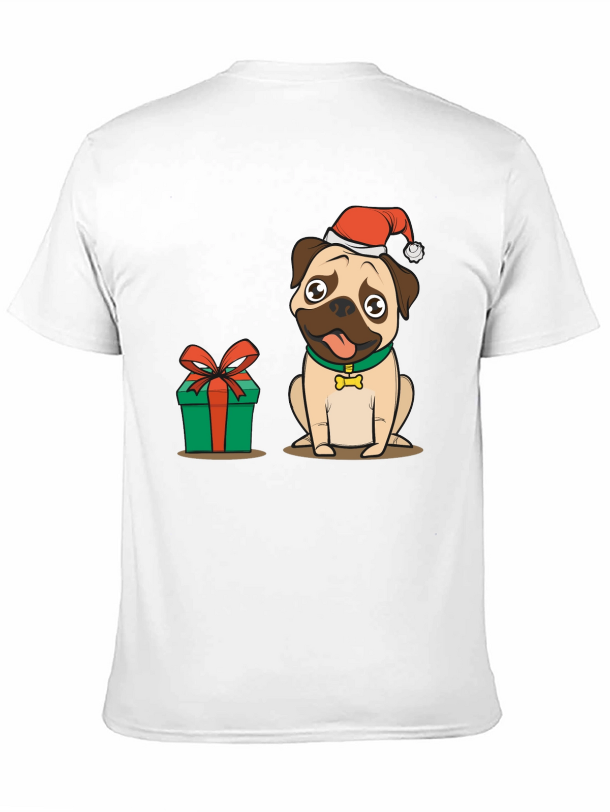 Christmas Pug Dog Graphic T-Shirt