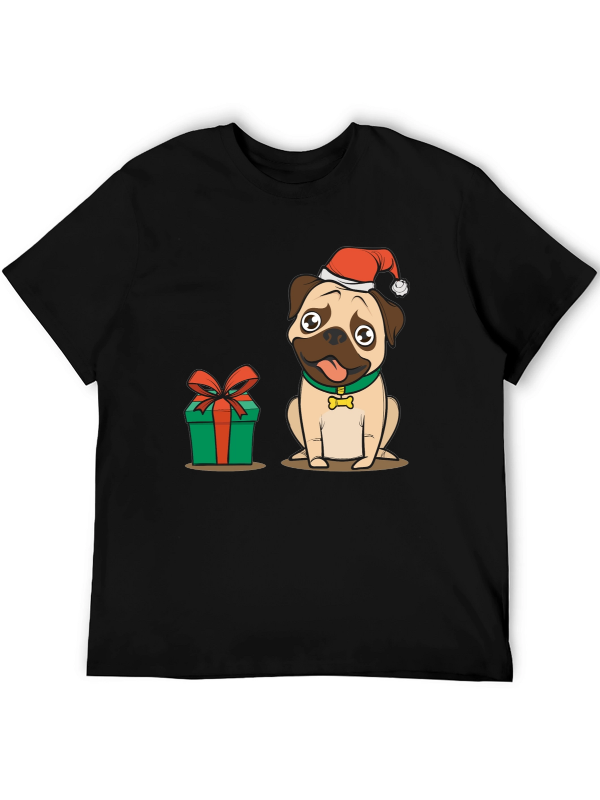 Christmas Pug Dog Graphic T-Shirt