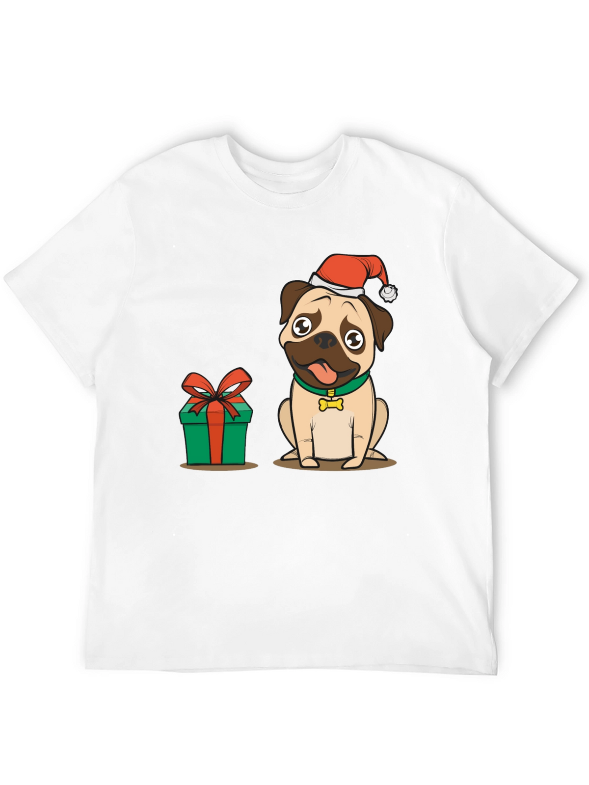 Christmas Pug Dog Graphic T-Shirt