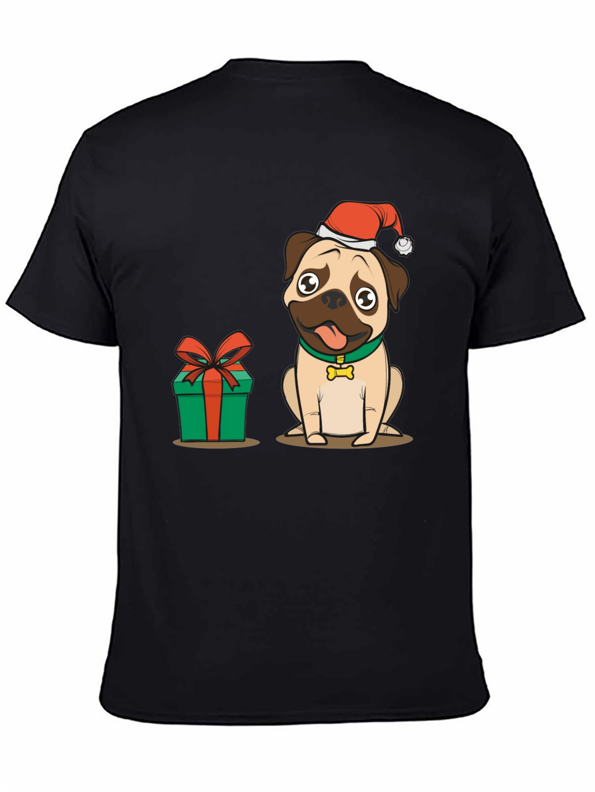 Christmas Pug Dog Graphic T-Shirt