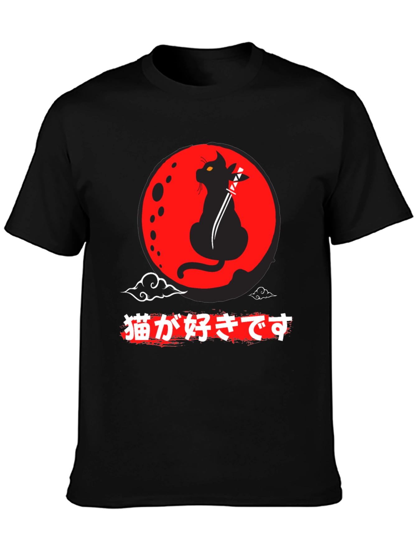 Samurai Cat T-Shirt - Japanese Anime