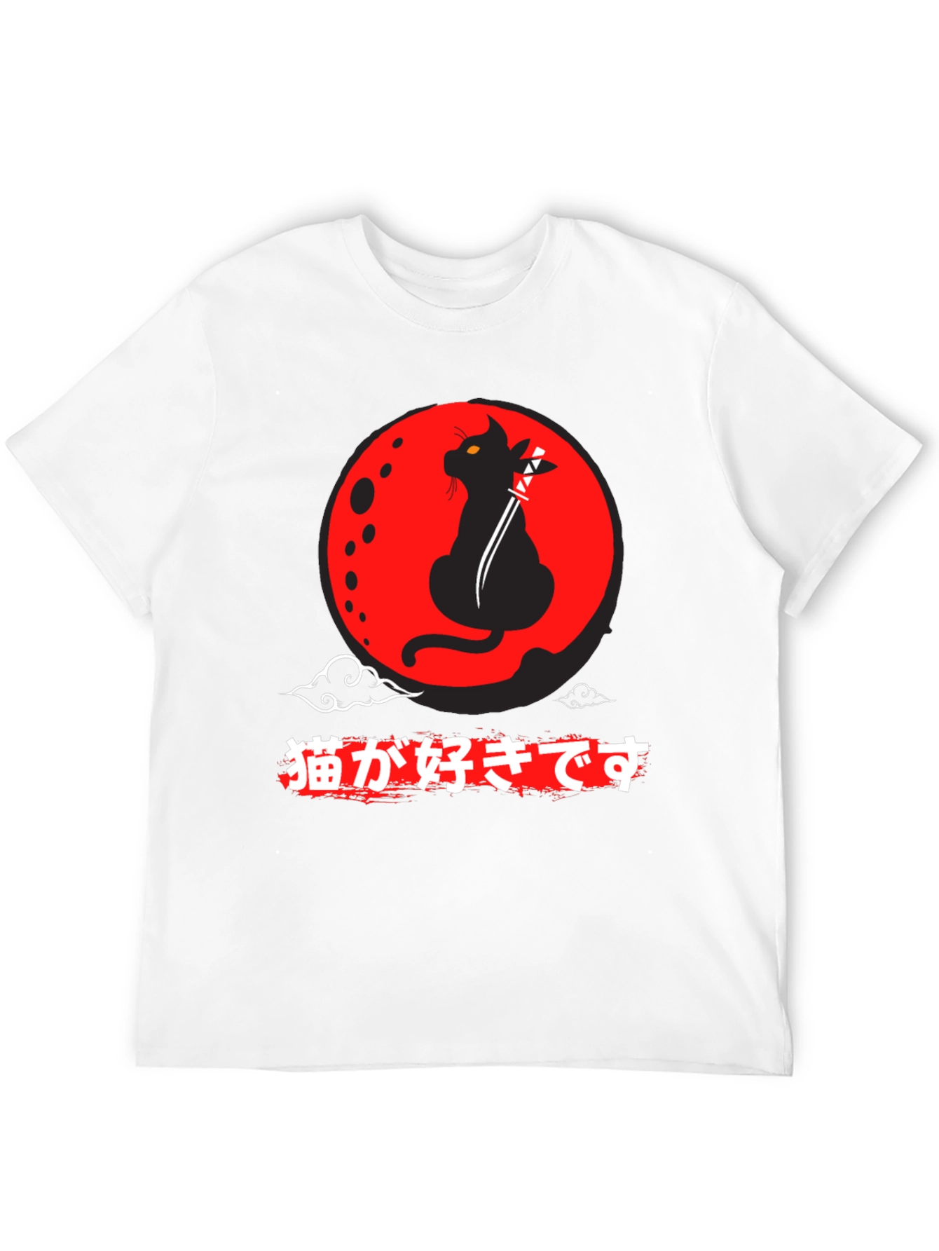 Samurai Cat T-Shirt - Japanese Anime