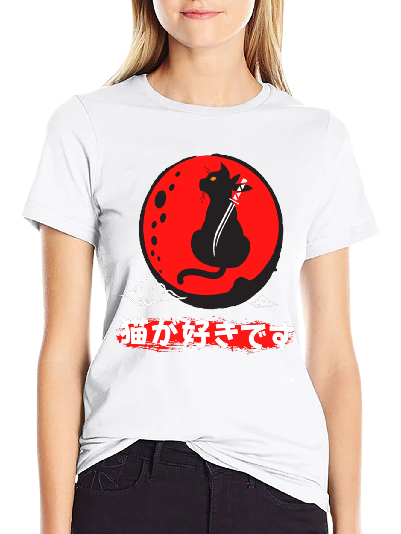 Samurai Cat T-Shirt - Japanese Anime