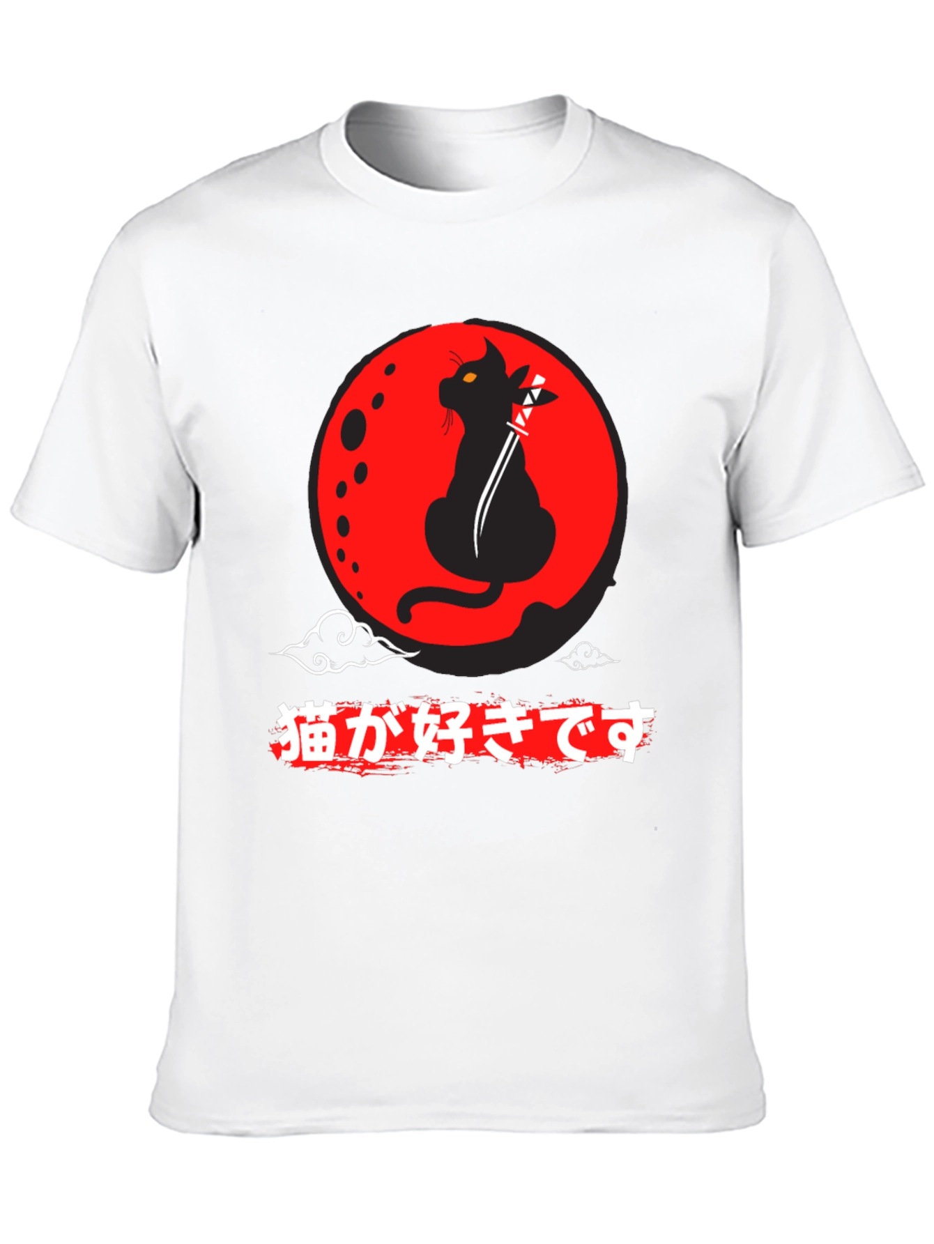 Samurai Cat T-Shirt - Japanese Anime