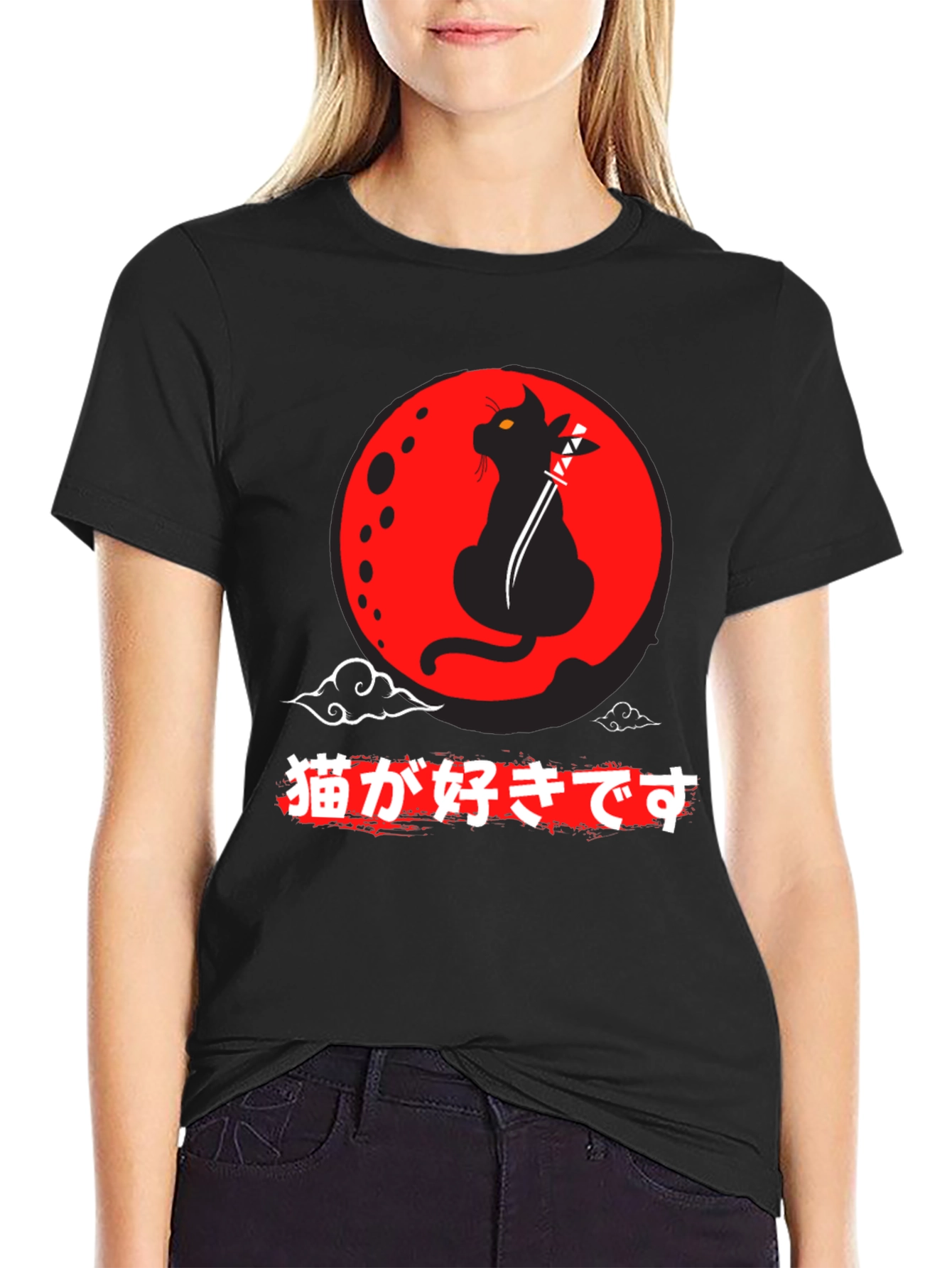 Samurai Cat T-Shirt - Japanese Anime