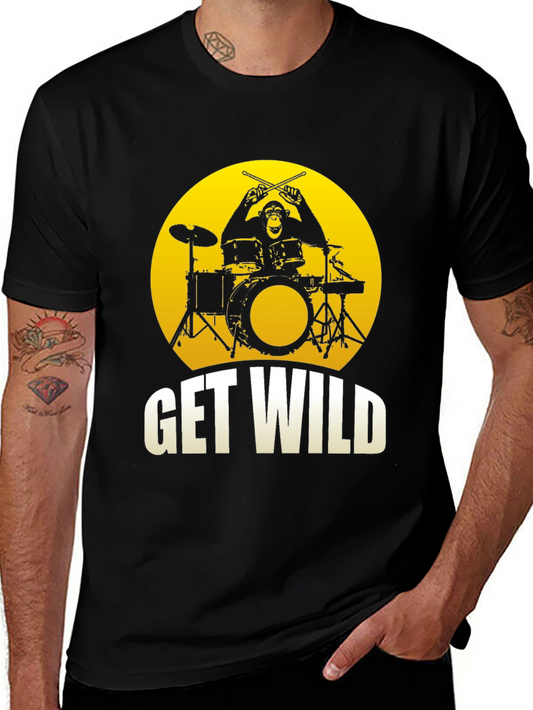 Get Wild Monkey Drummer Graphic Tee
