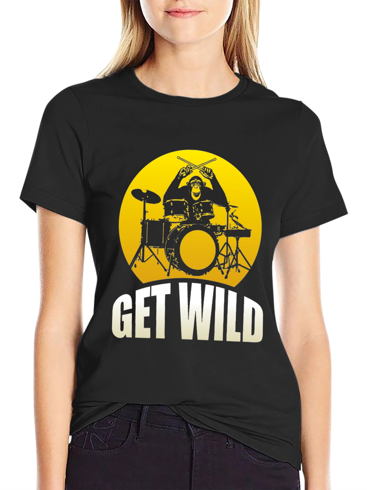 Get Wild Monkey Drummer Graphic Tee