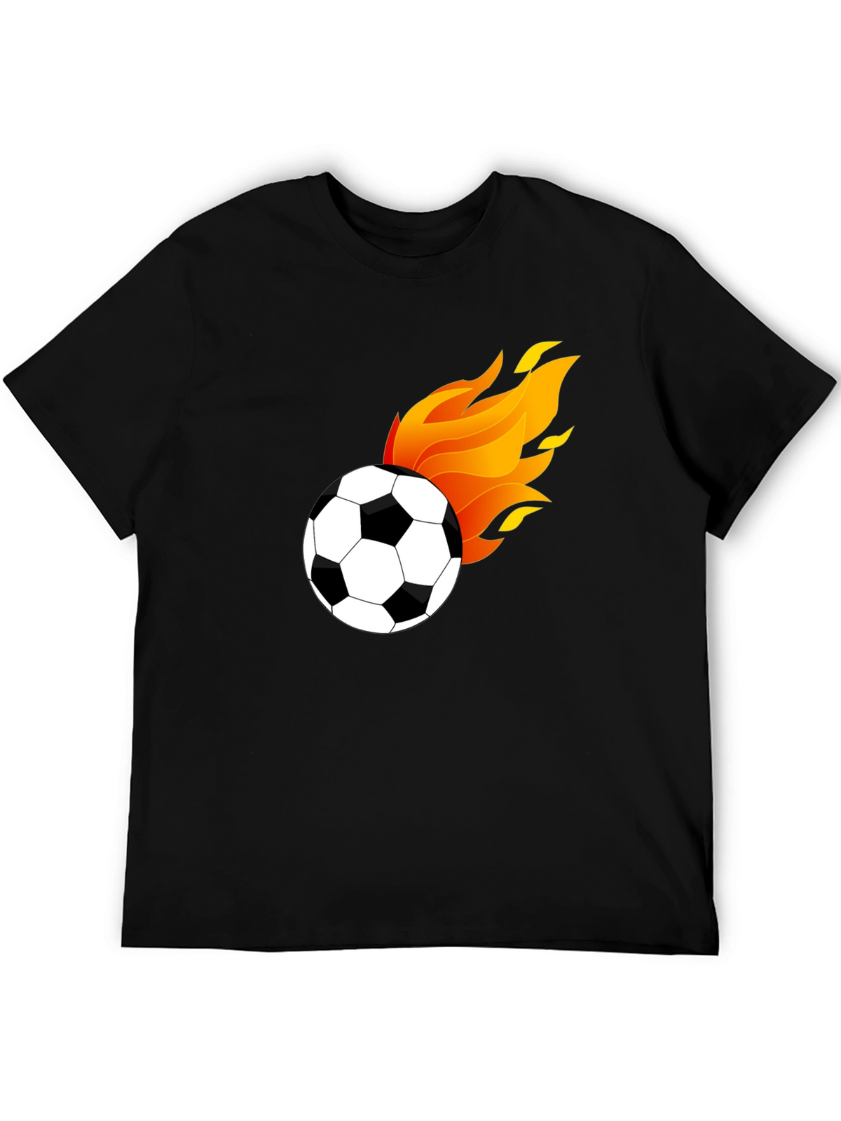 Flaming Soccer Ball Graphic T-Shirt