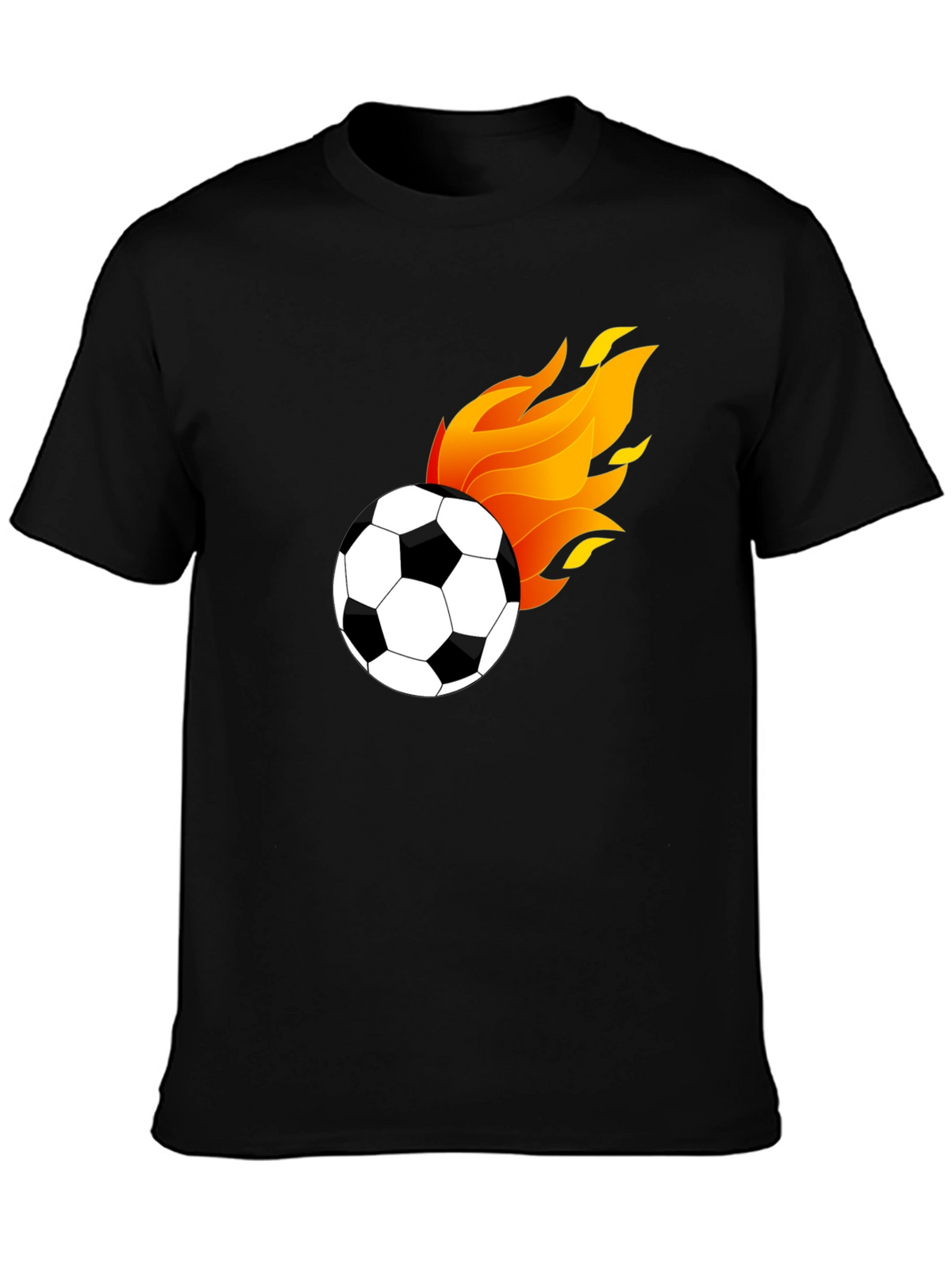 Flaming Soccer Ball Graphic T-Shirt