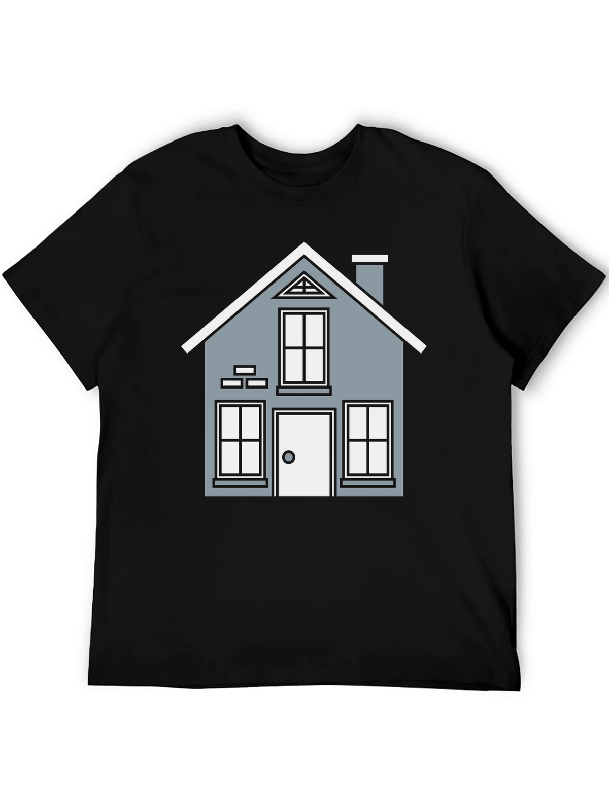 House Graphic T-Shirt - Black Crew Neck Tee
