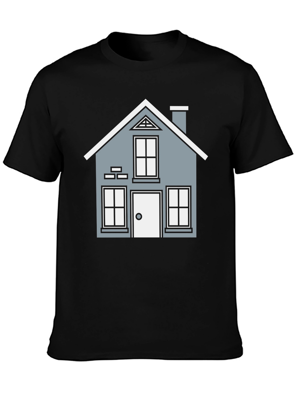 House Graphic T-Shirt - Black Crew Neck Tee