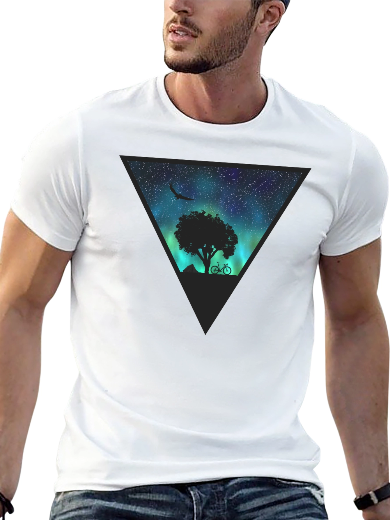 Aurora Tree Graphic Tee - Black