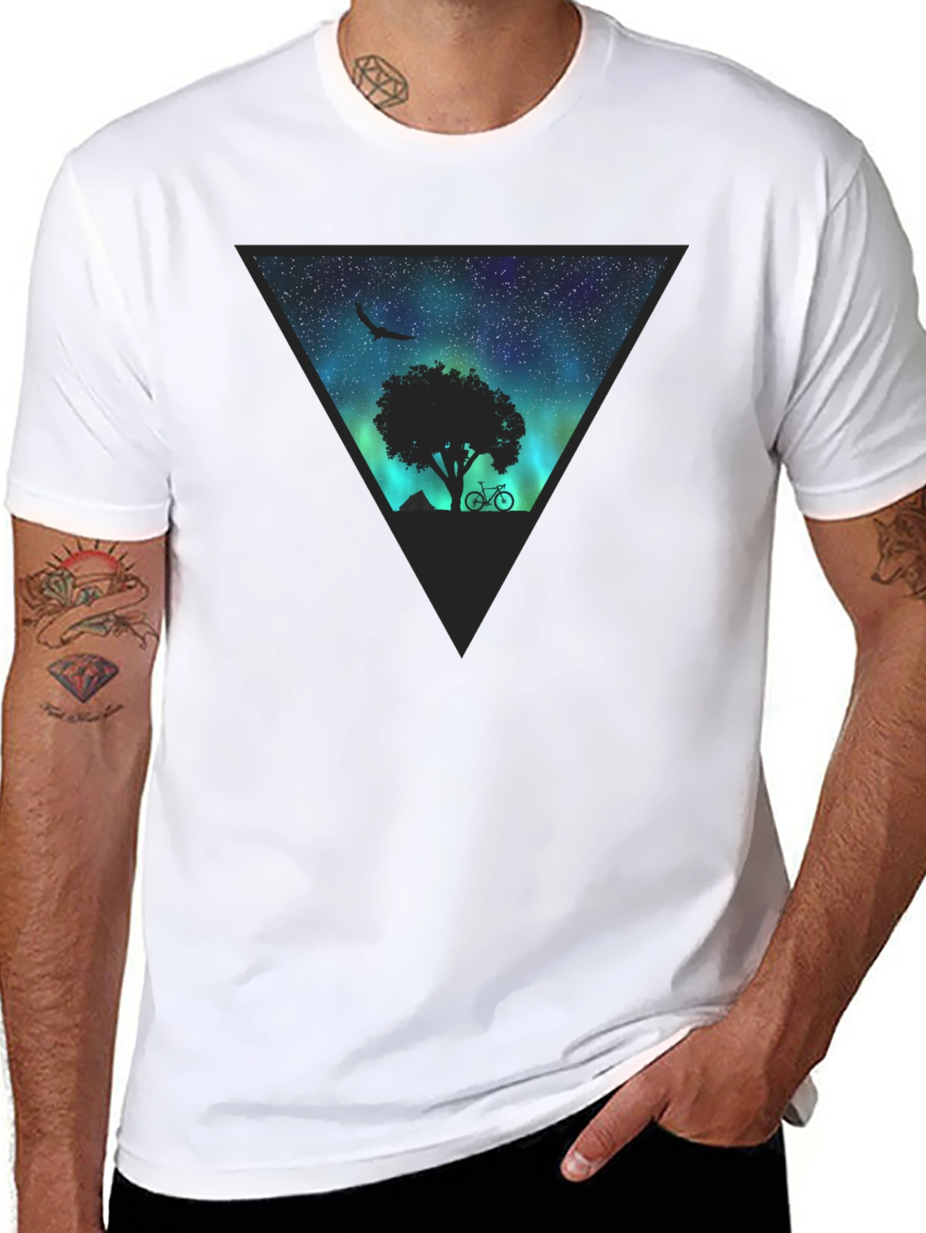 Aurora Tree Graphic Tee - Black