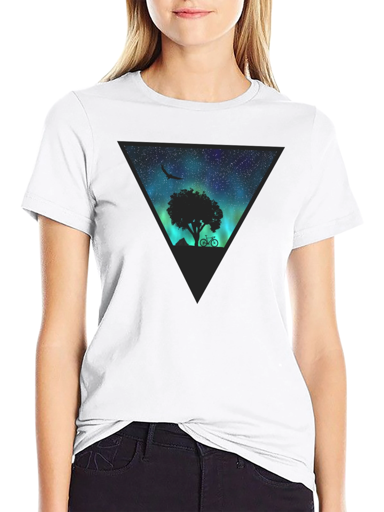 Aurora Tree Graphic Tee - Black