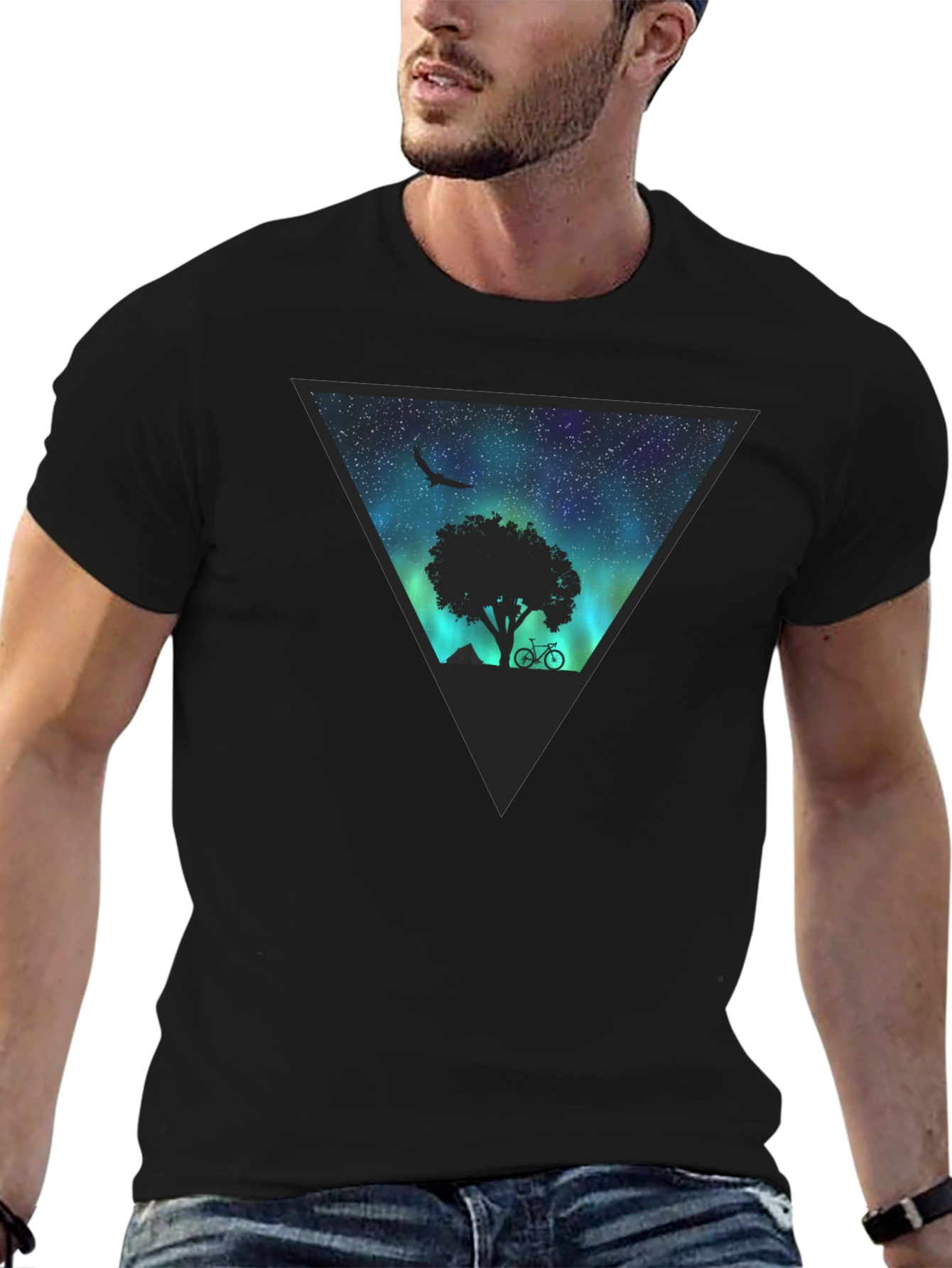 Aurora Tree Graphic Tee - Black