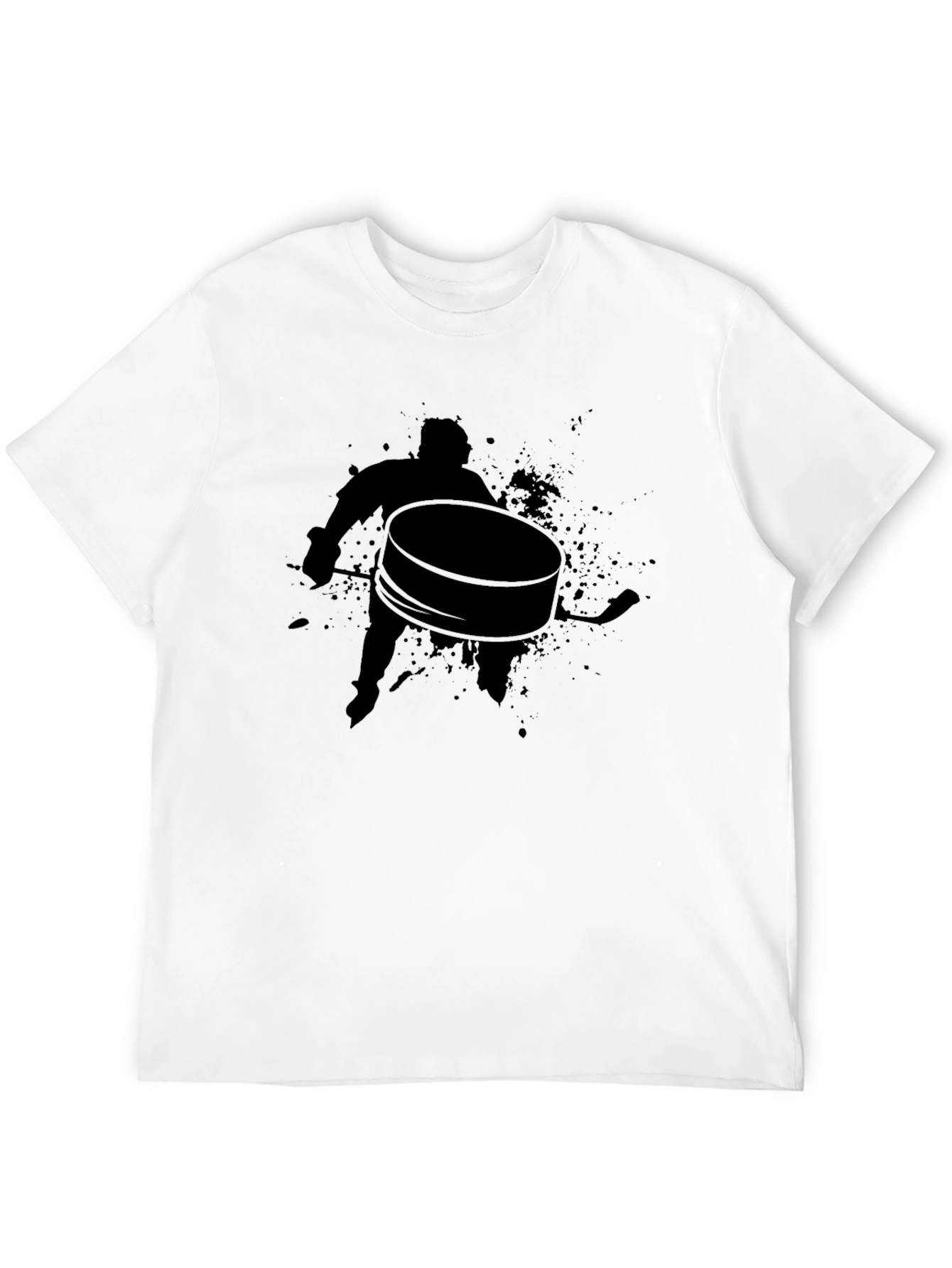 Hockey Puck Silhouette Black T-Shirt