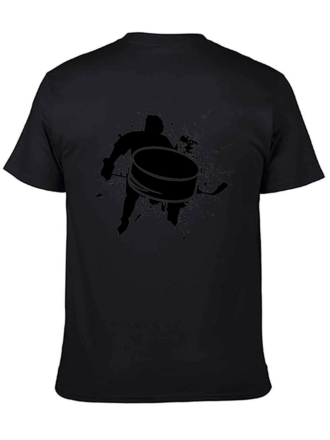 Hockey Puck Silhouette Black T-Shirt
