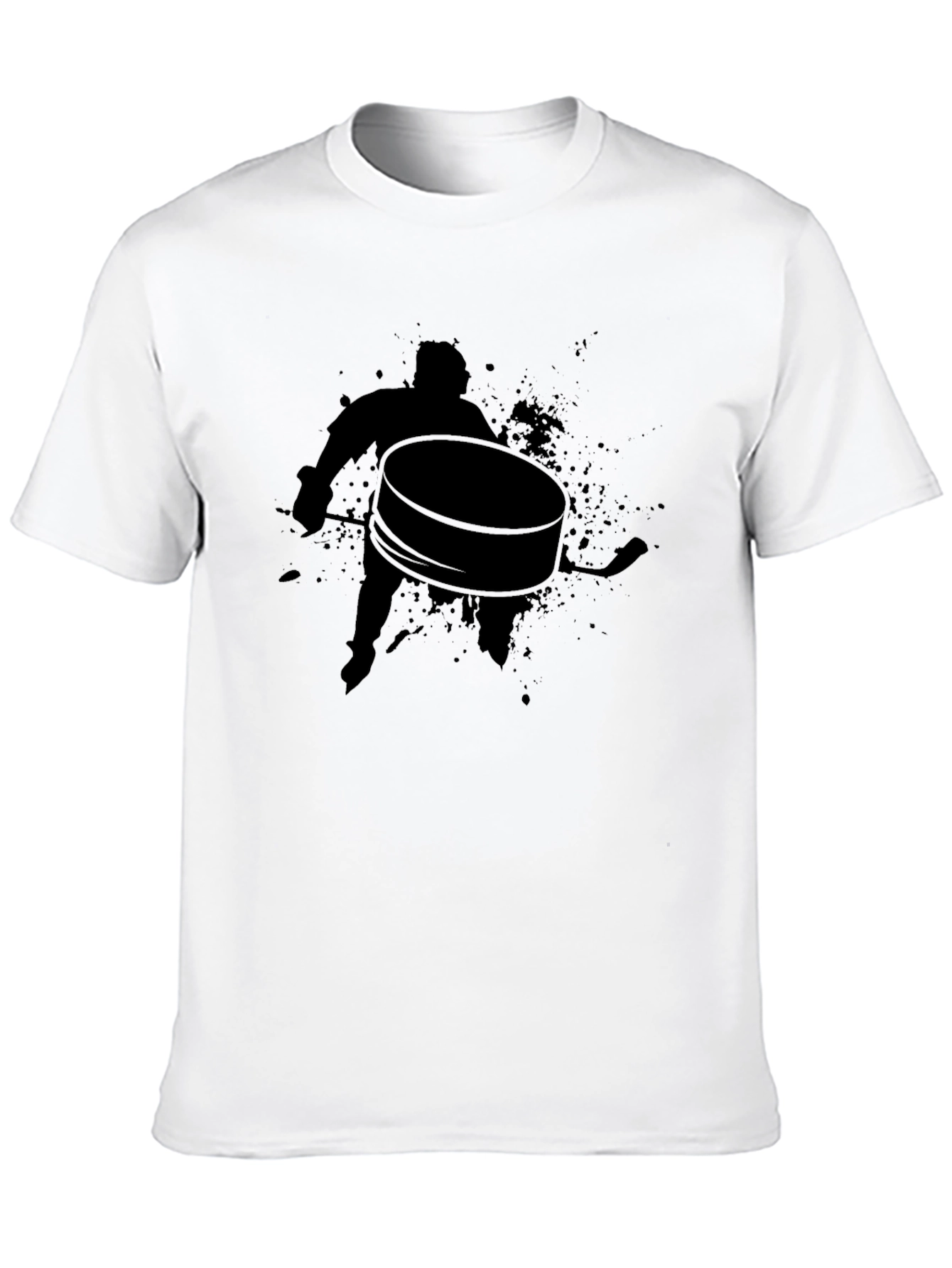 Hockey Puck Silhouette Black T-Shirt