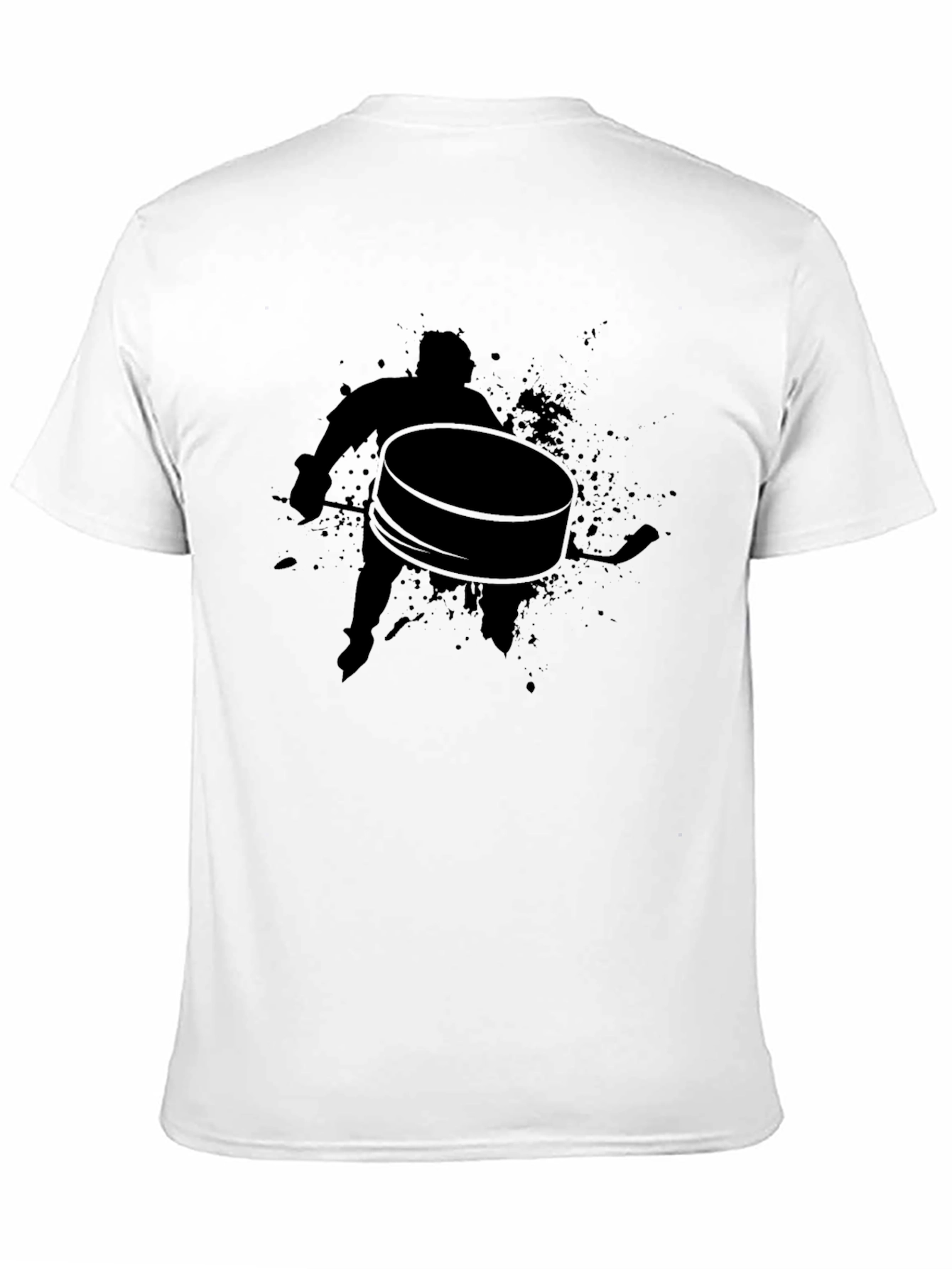 Hockey Puck Silhouette Black T-Shirt