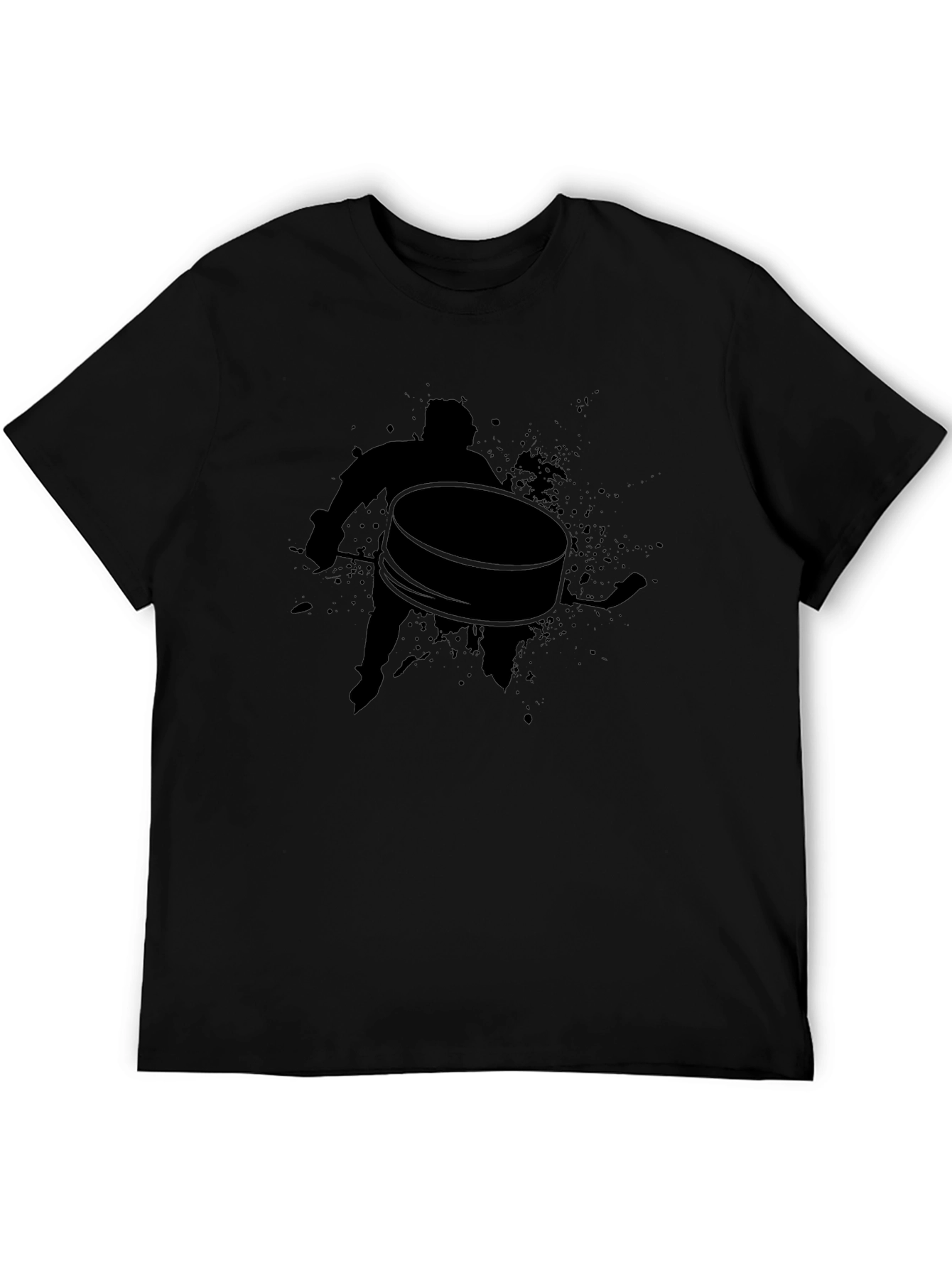 Hockey Puck Silhouette Black T-Shirt