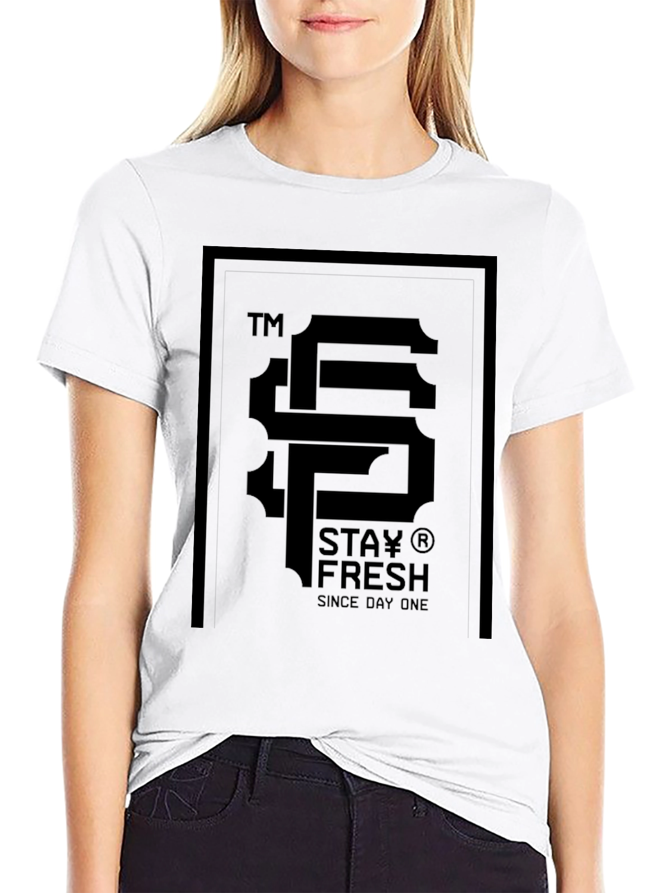 Stay Fresh Graphic Tee - Black Cotton Blend