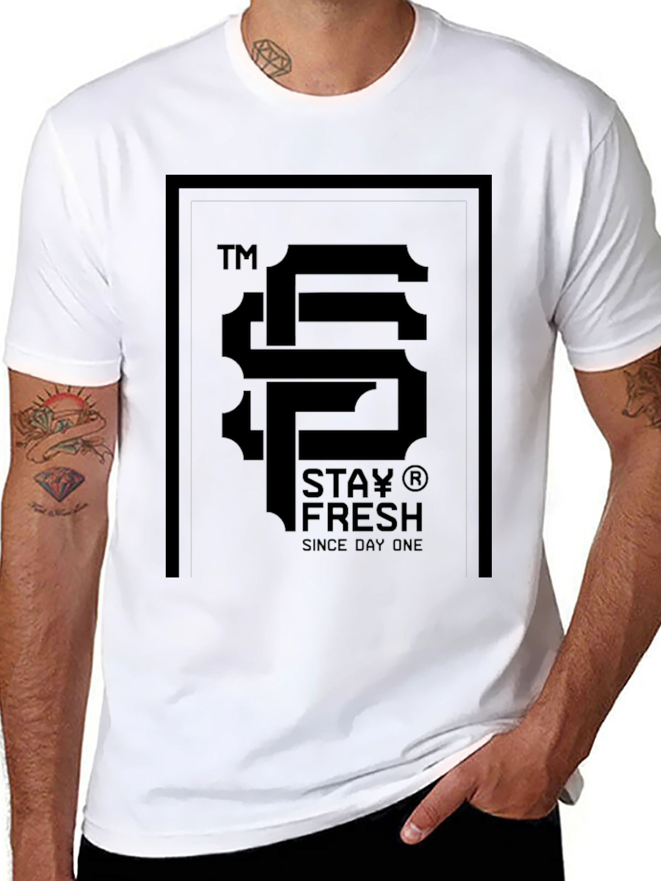 Stay Fresh Graphic Tee - Black Cotton Blend