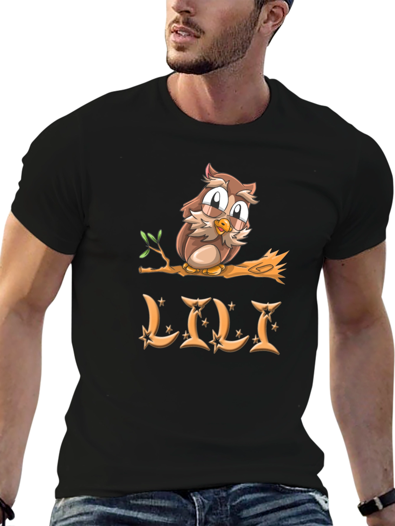 Cute Owl on Branch T-Shirt - Loli