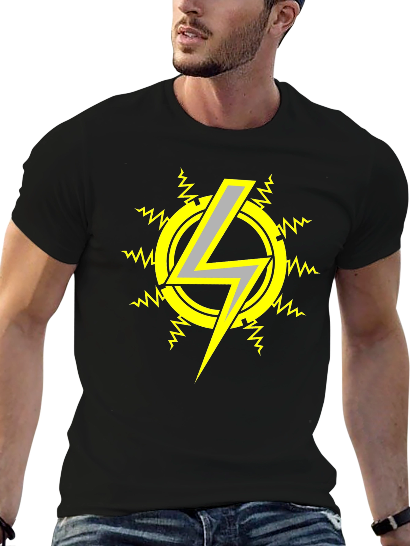 Electric Bolt T-Shirt - Black Graphic Tee