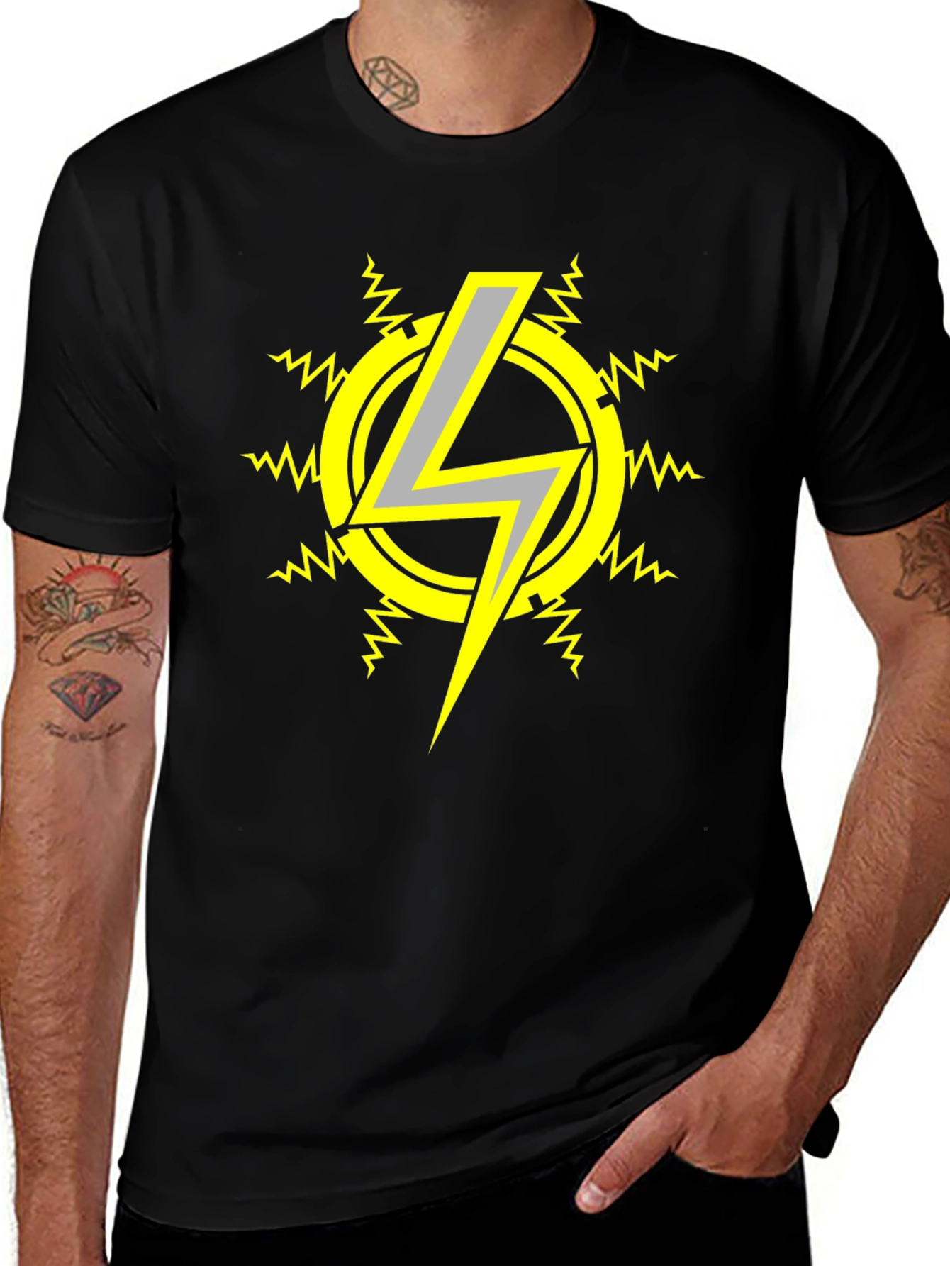 Electric Bolt T-Shirt - Black Graphic Tee