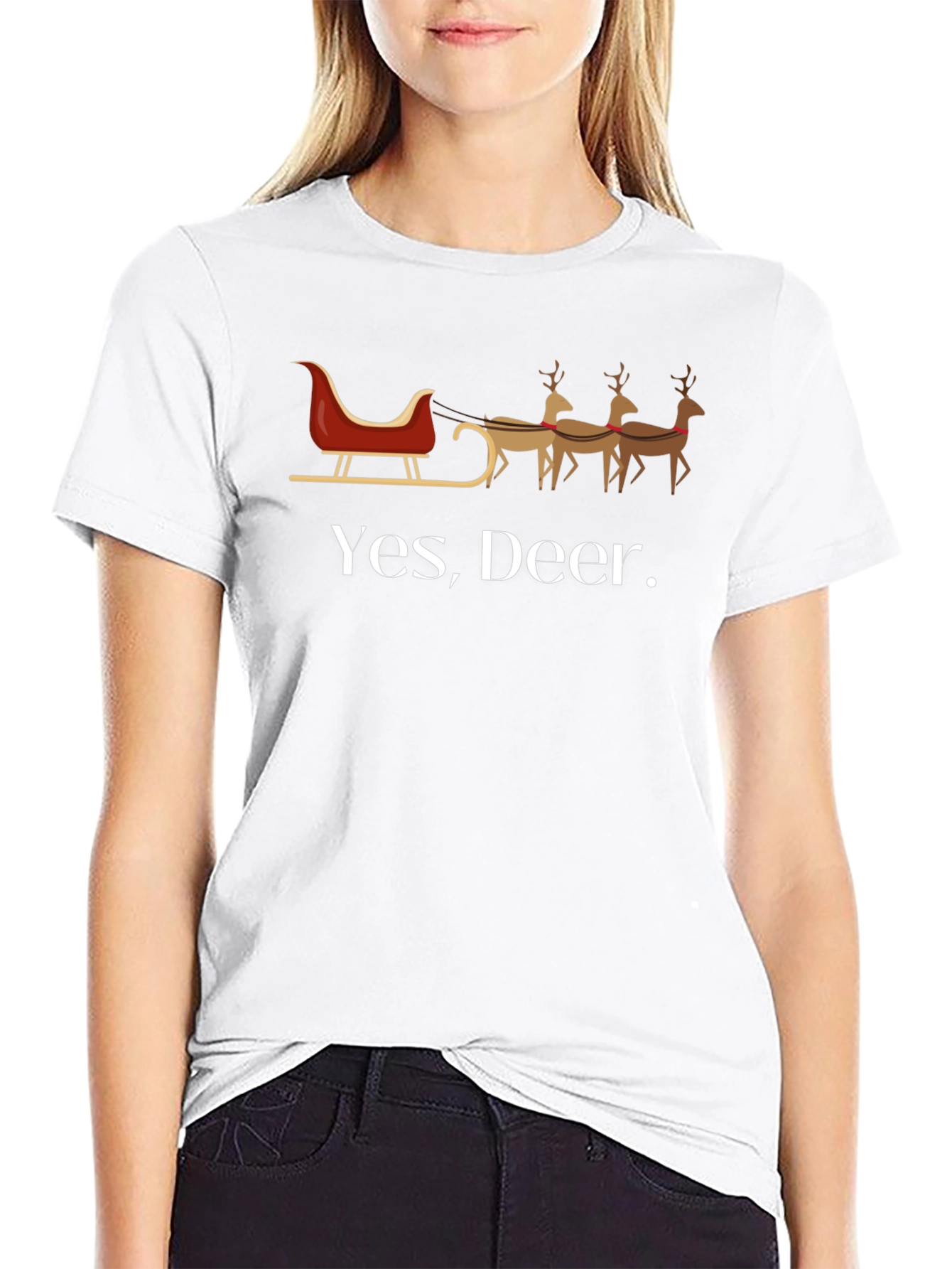 Yes Deer. Christmas Graphic Tee