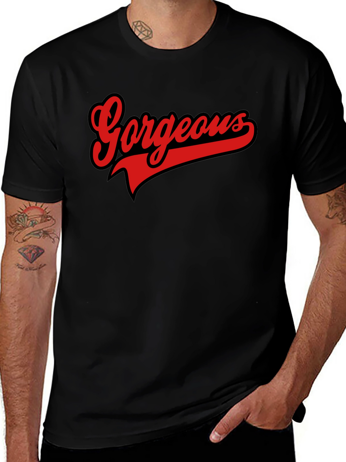 Gorgeous Graphic Tee - Stylish Mens Black T-Shirt