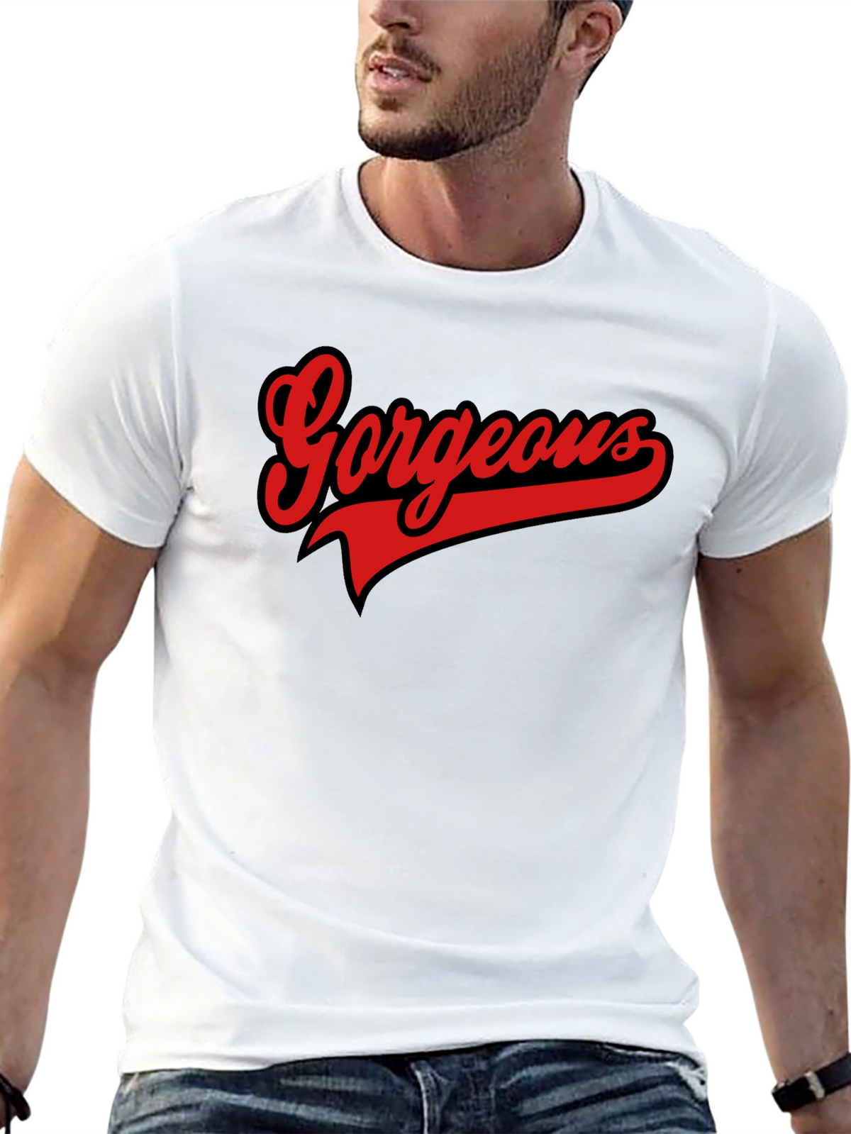 Gorgeous Graphic Tee - Stylish Mens Black T-Shirt