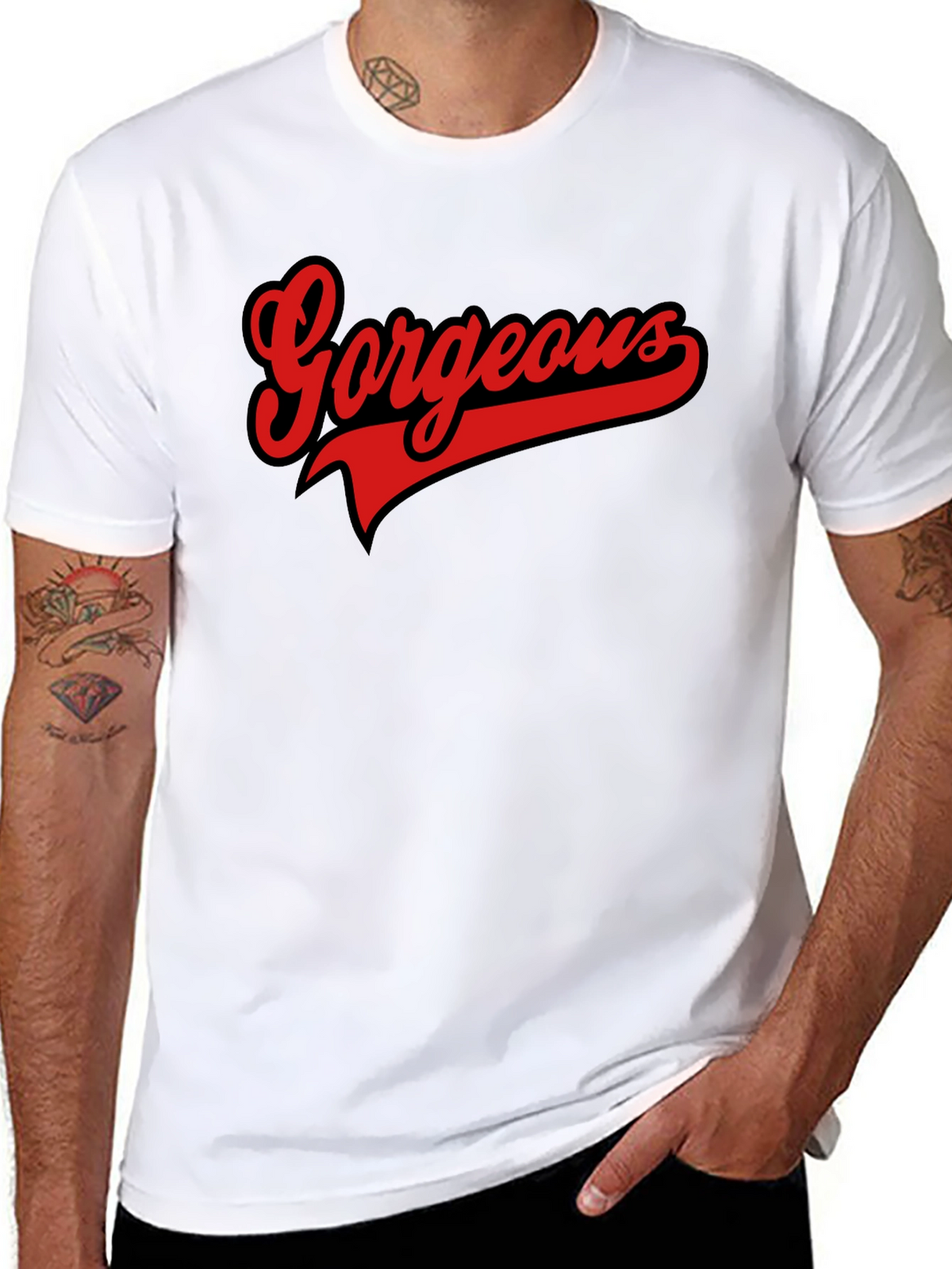 Gorgeous Graphic Tee - Stylish Mens Black T-Shirt