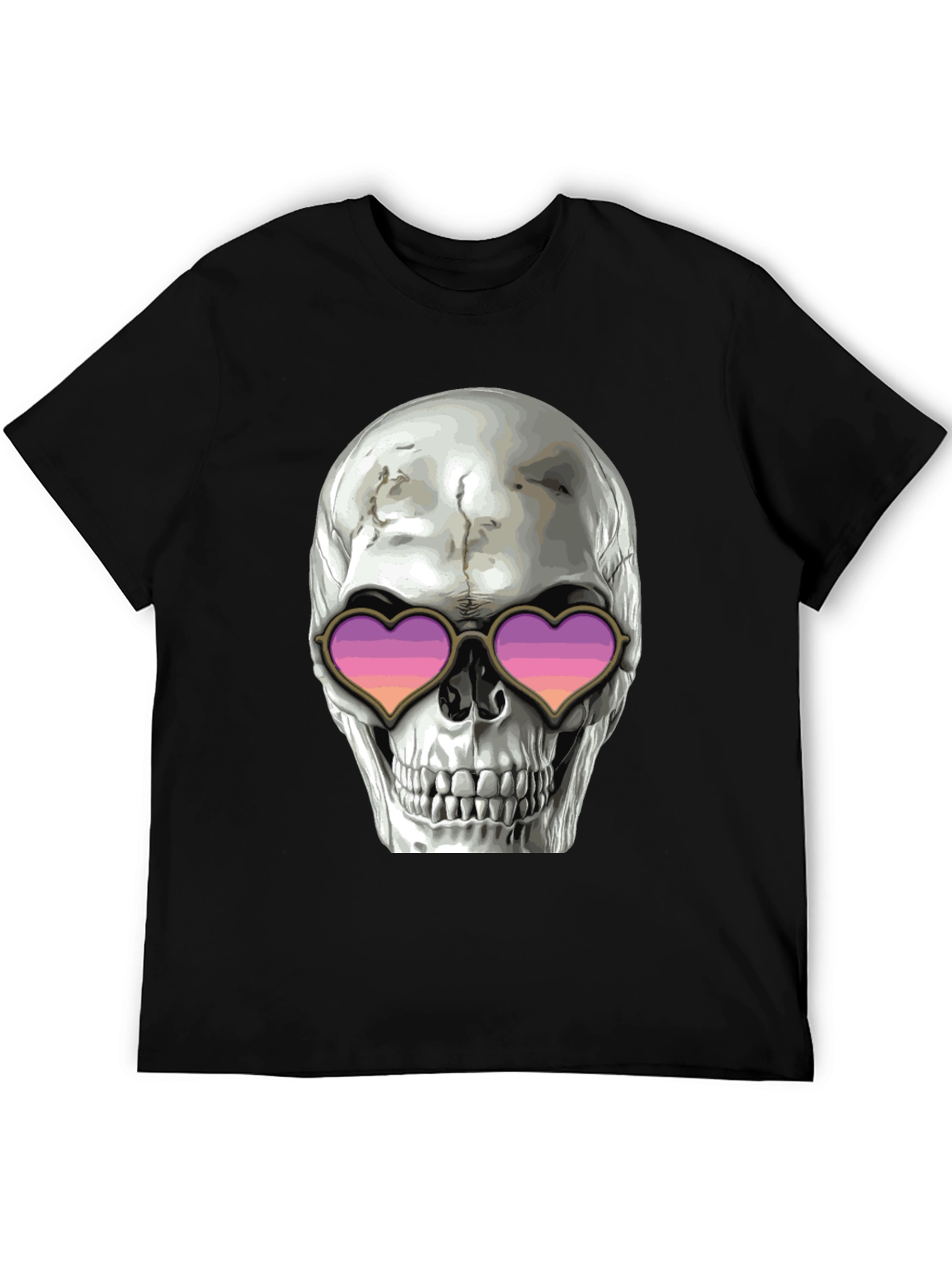 Skull with Heart Sunglasses Graphic Tee