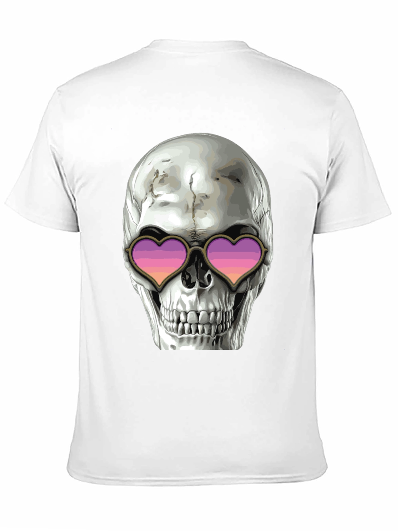 Skull with Heart Sunglasses Graphic Tee