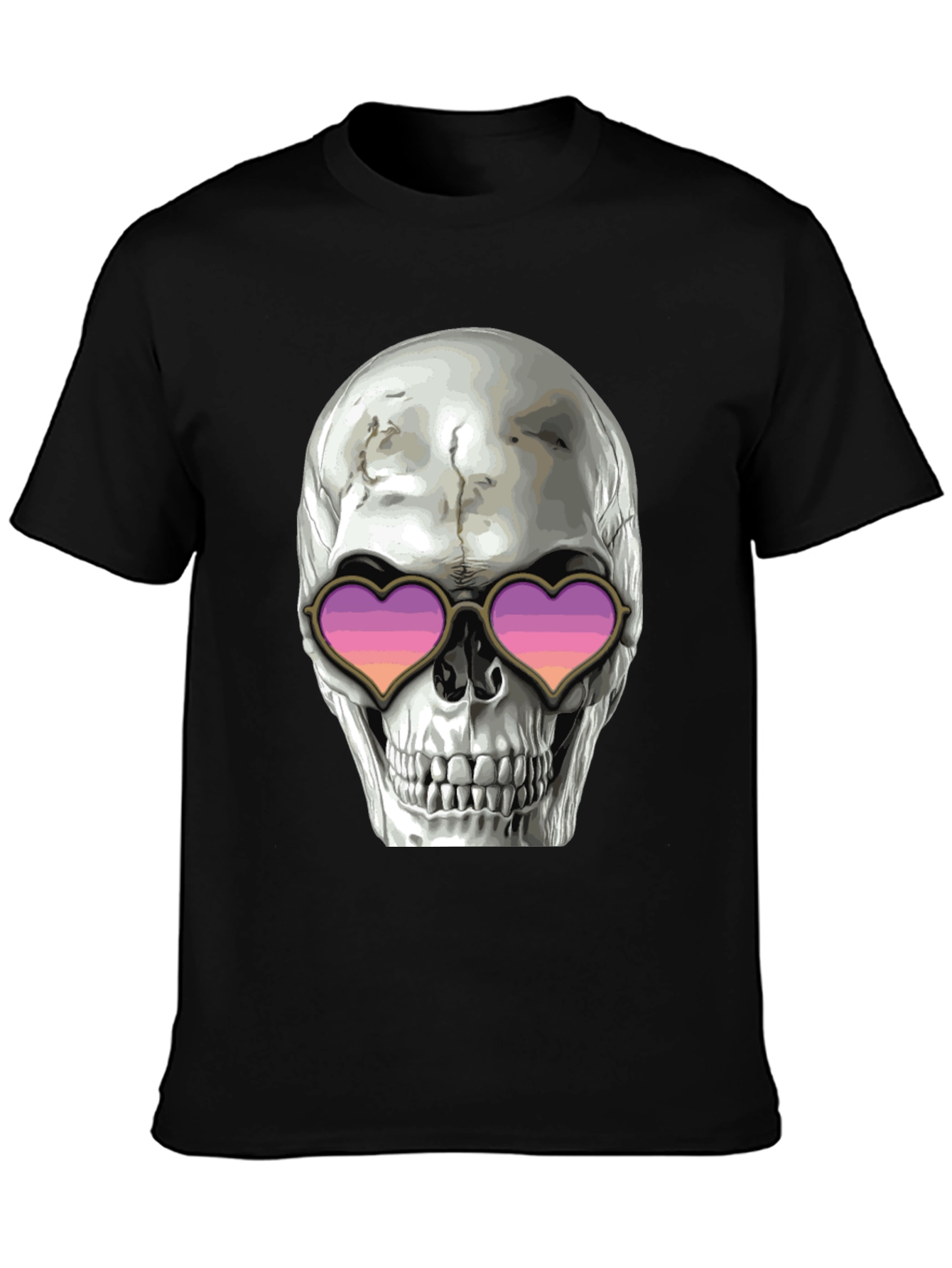 Skull with Heart Sunglasses Graphic Tee