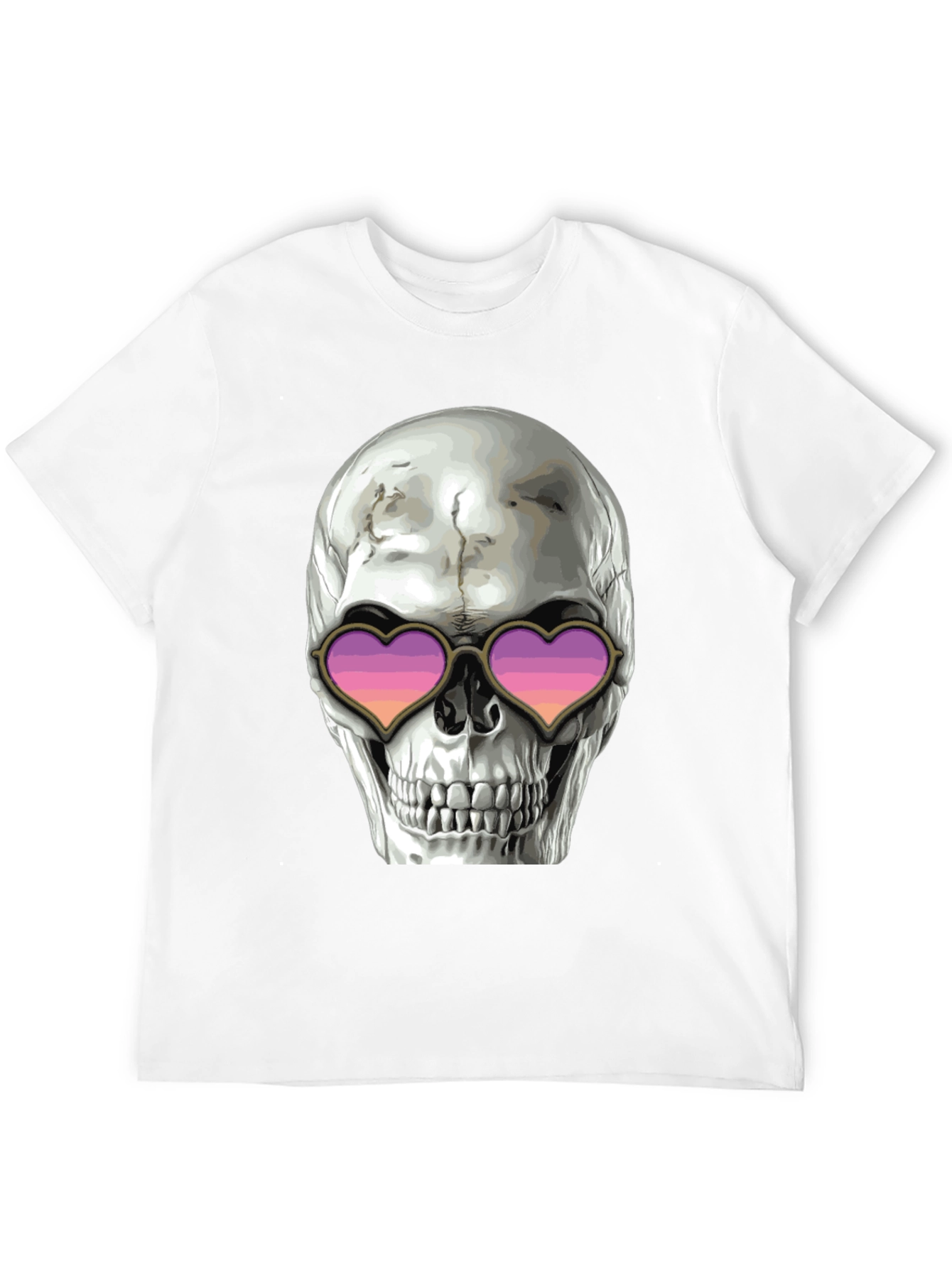 Skull with Heart Sunglasses Graphic Tee