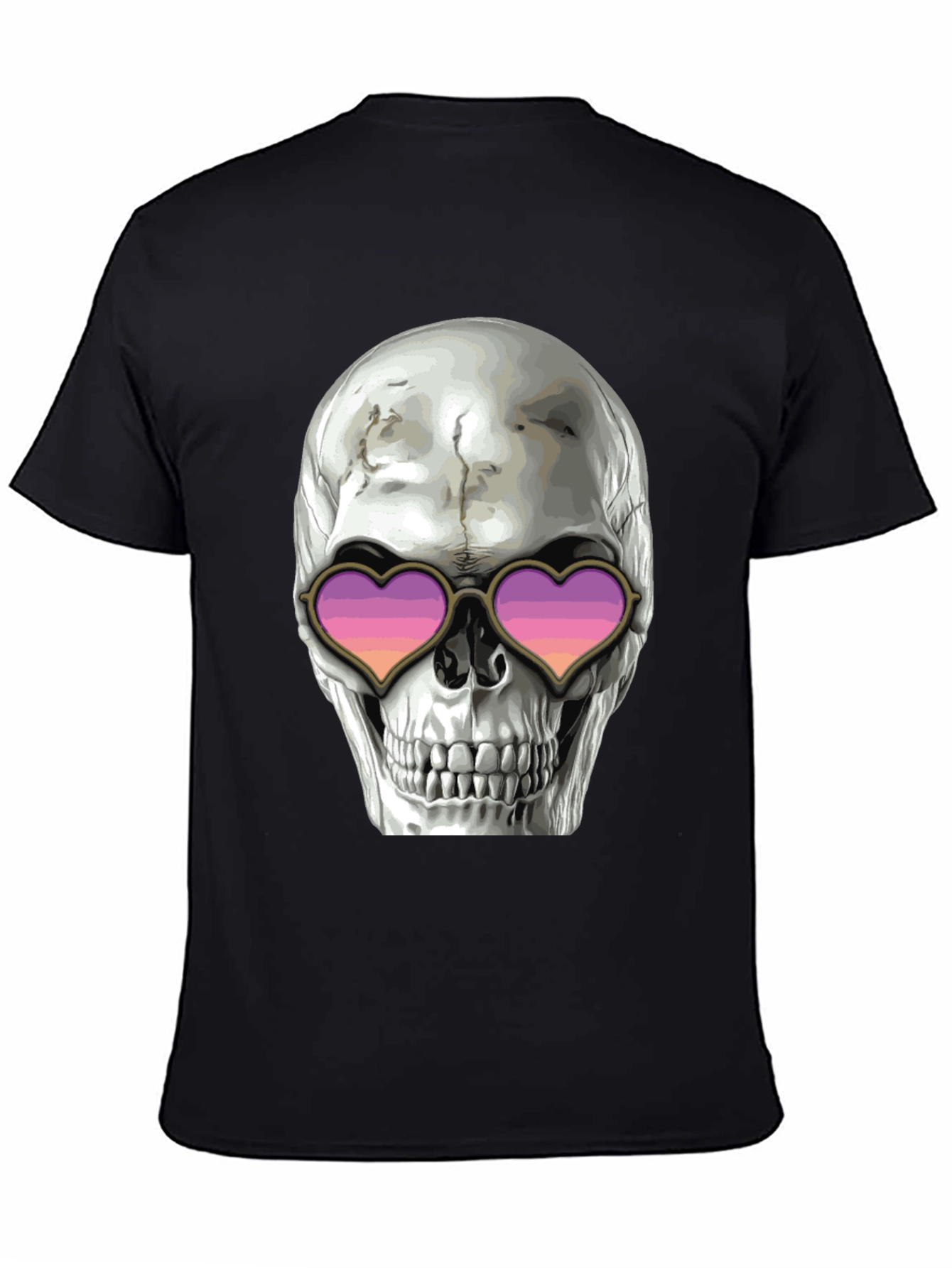Skull with Heart Sunglasses Graphic Tee
