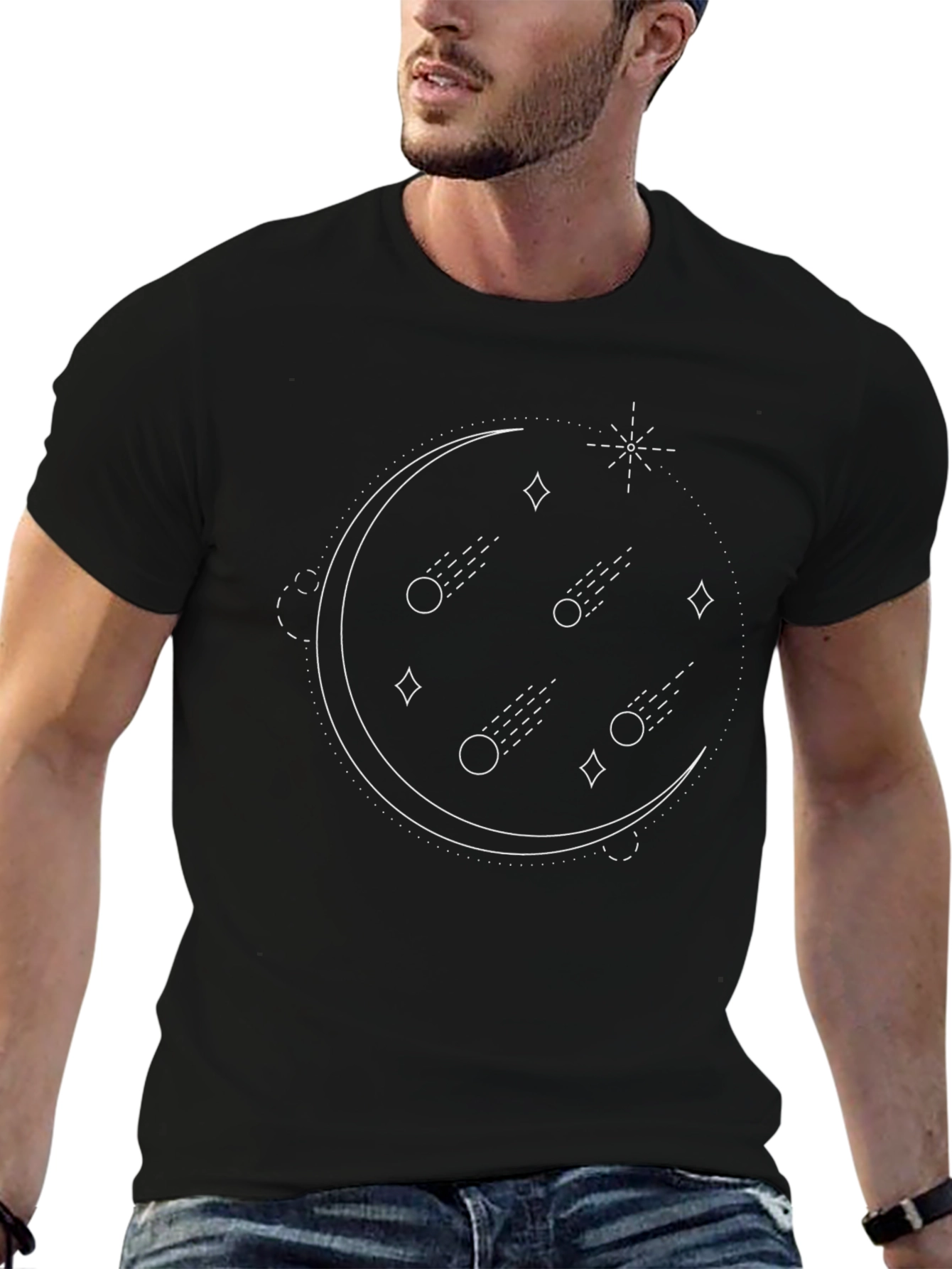Celestial Comet Graphic Tee - Black