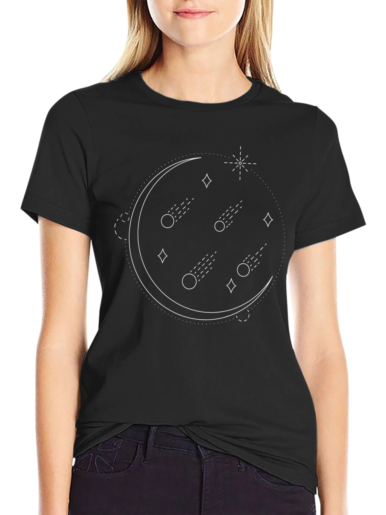 Celestial Comet Graphic Tee - Black