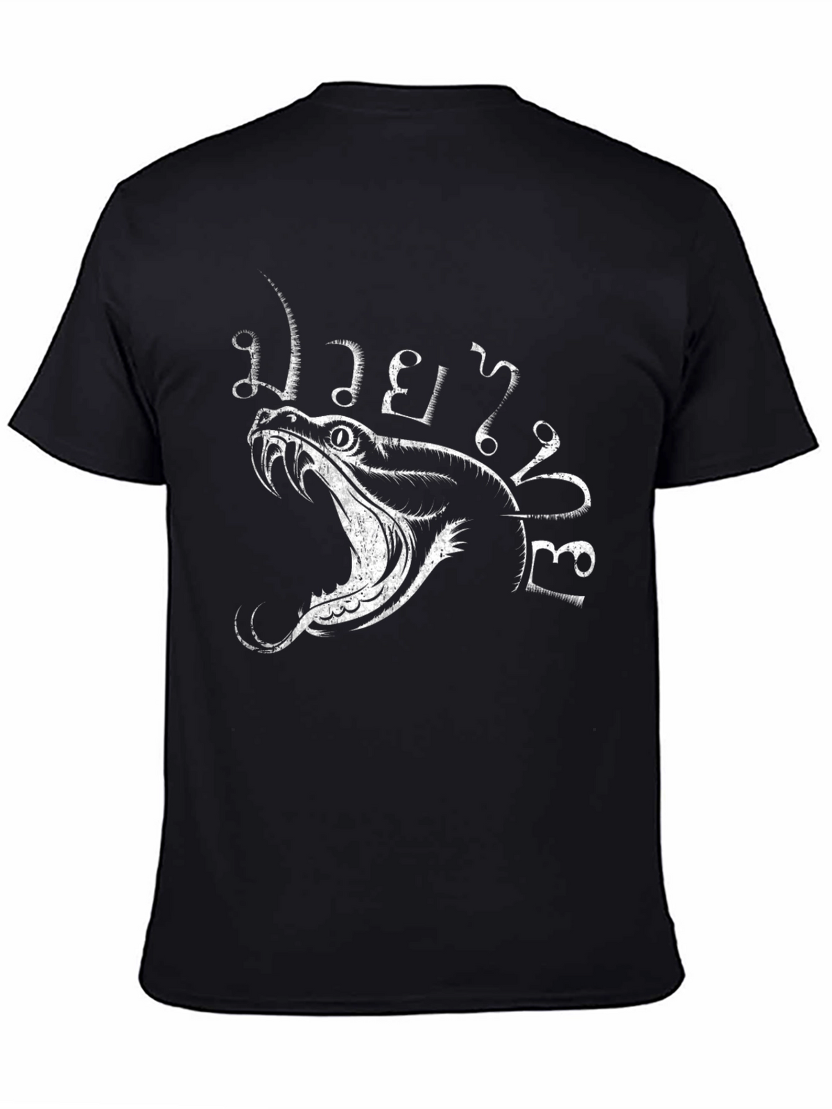 Muay Thai Snake Graphic Tee - Black Cotton T-Shirt