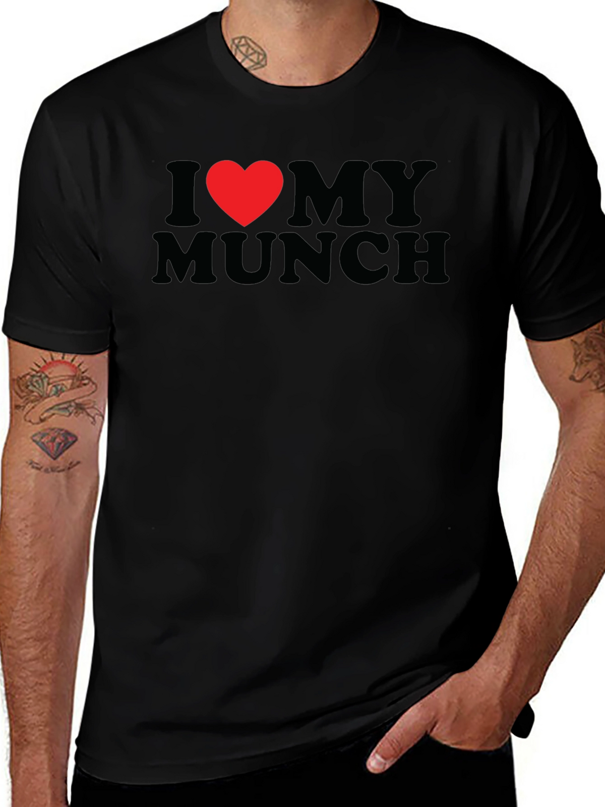 I Heart My Munch T-Shirt - Black Graphic Tee