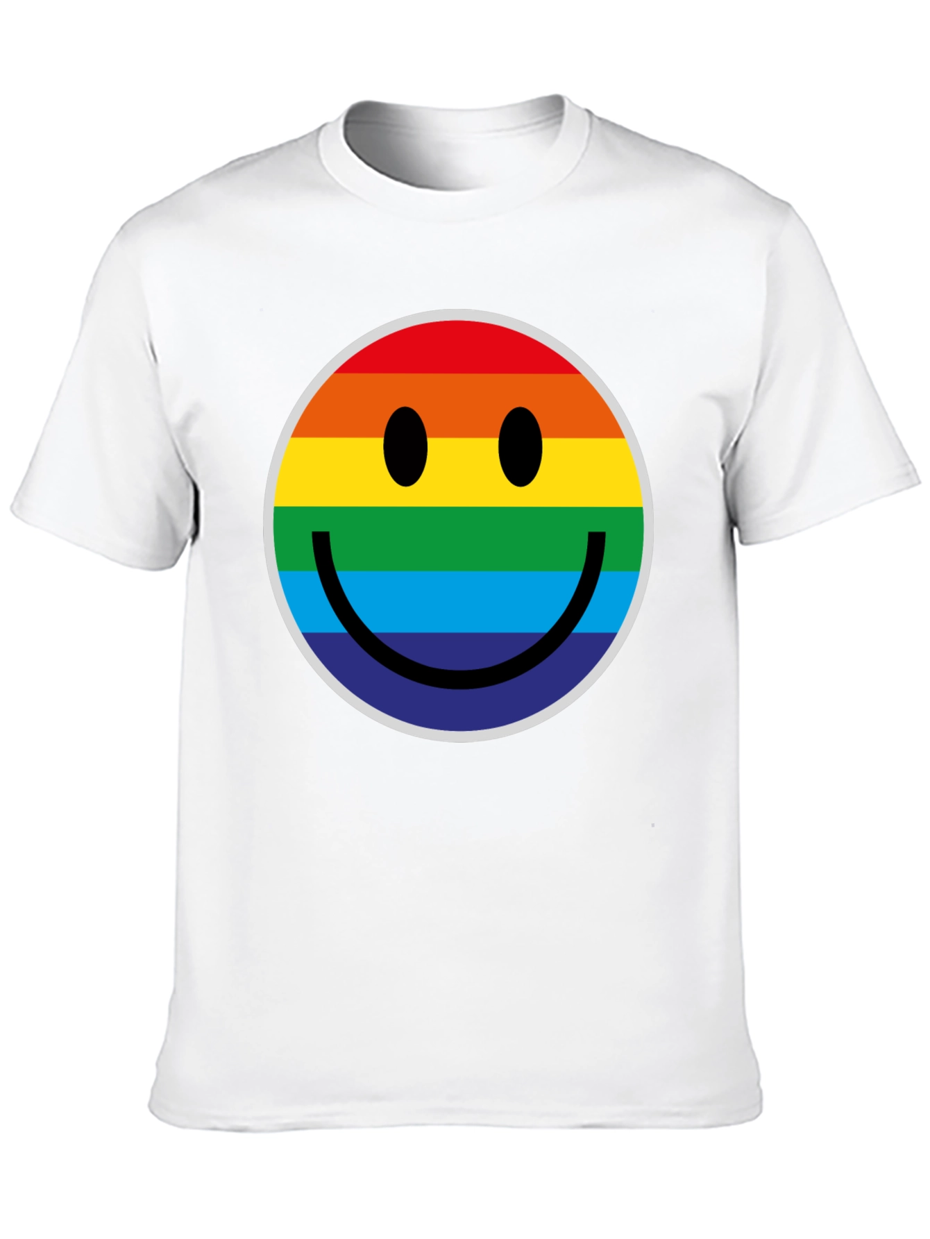 Rainbow Smiley Face Black T-Shirt
